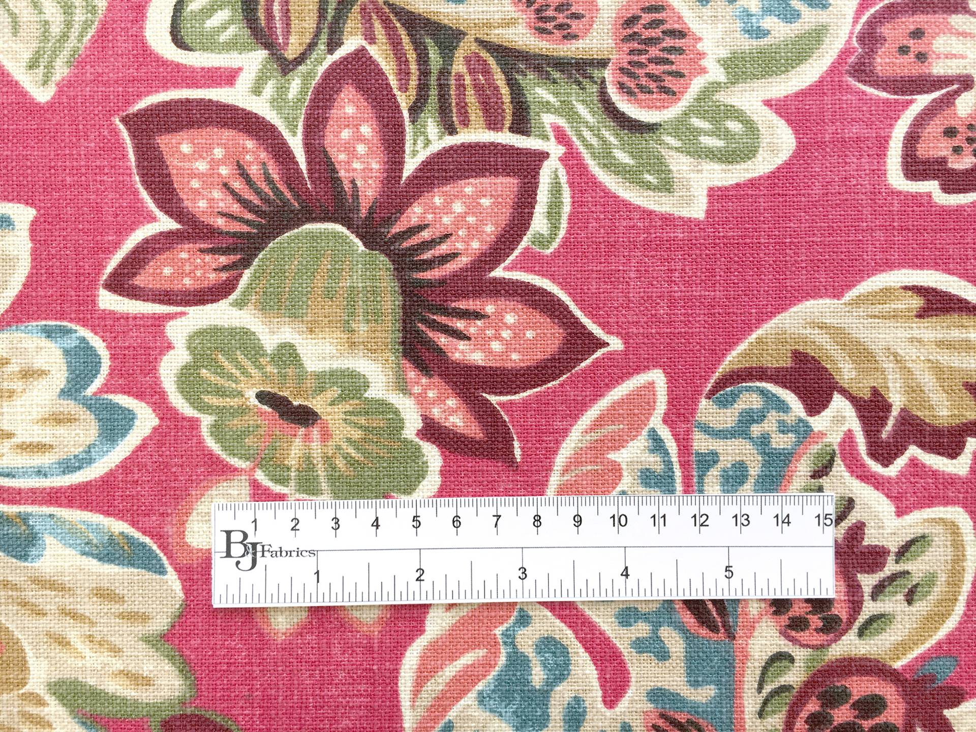 Cotton Upholstery Floral Print in Firecracker 