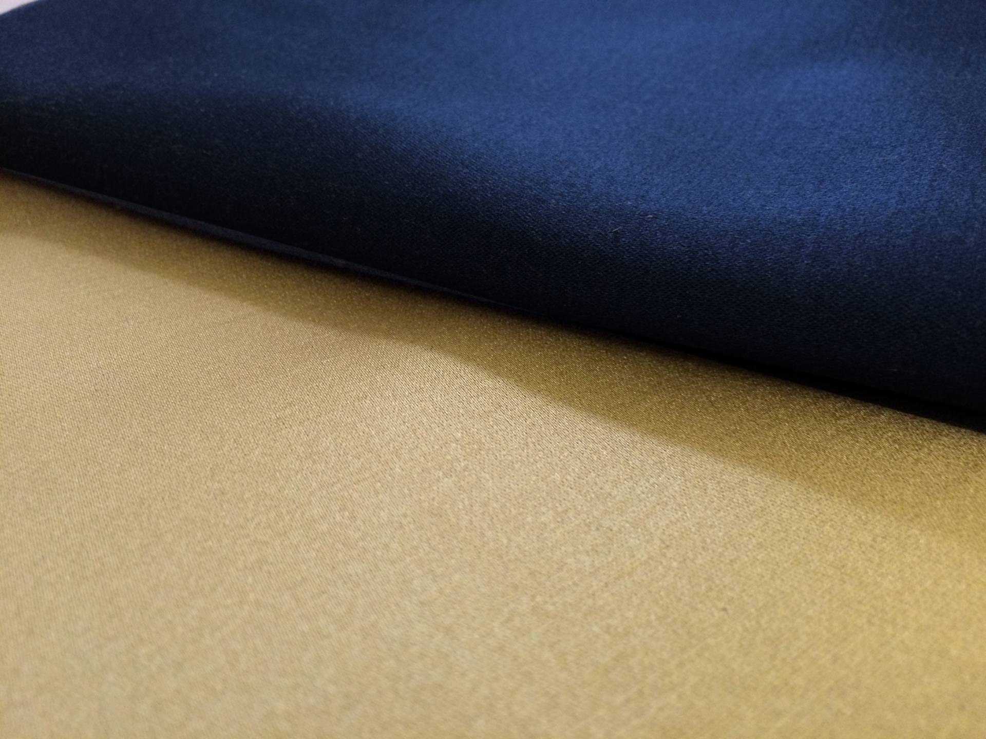 Silk Double Face Duchess Satin in Royal Blue and Gold