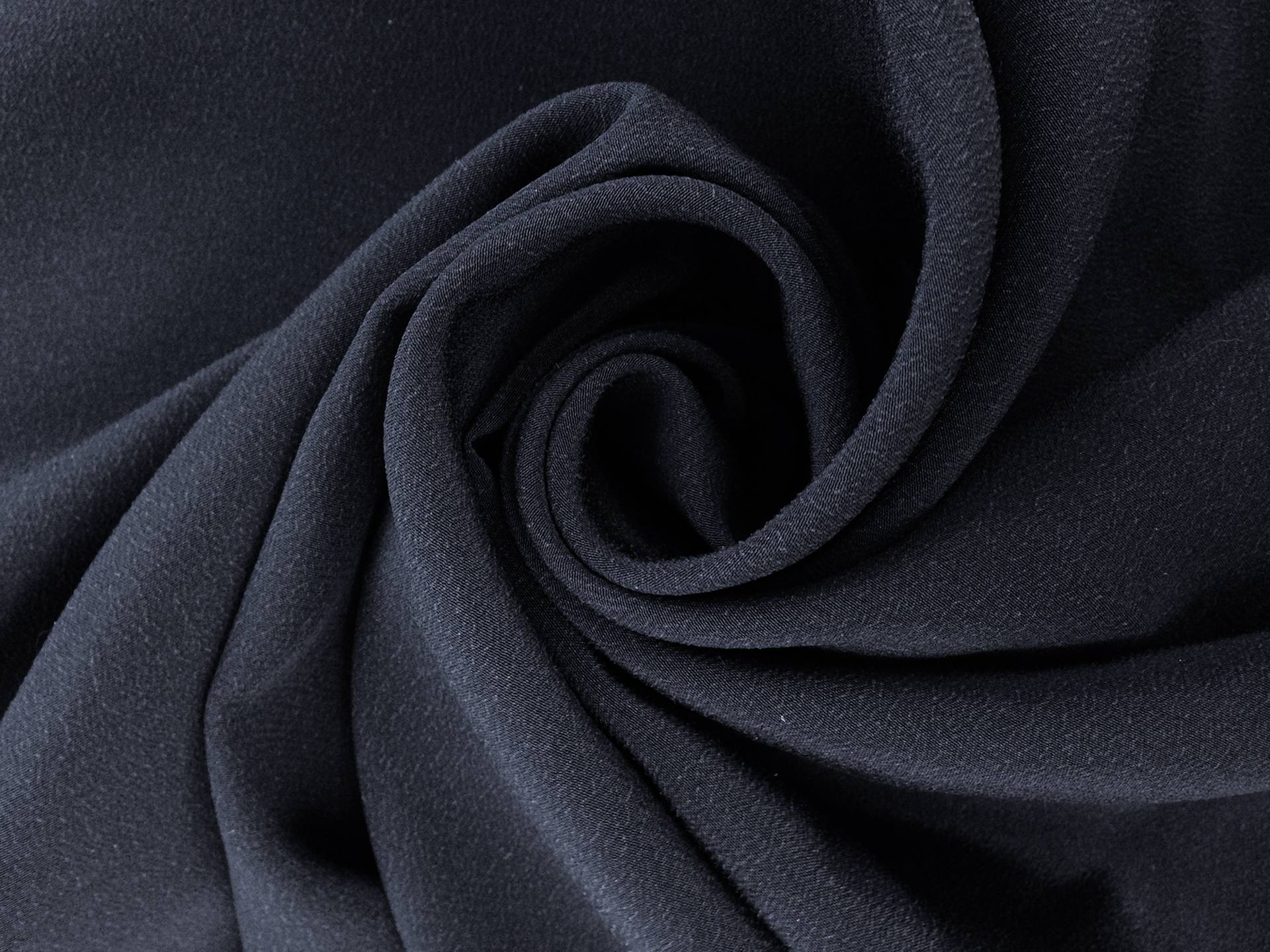 Italian Couture Silk Crepe de Chine in Medium Navy