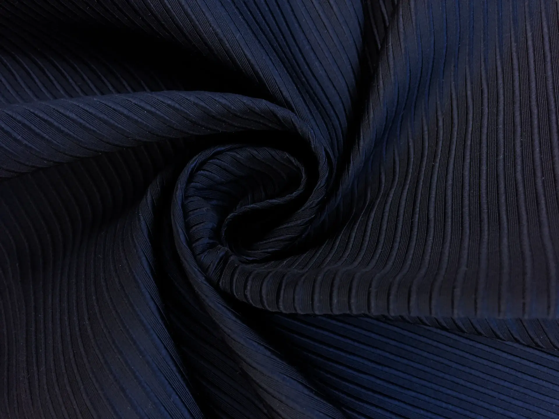 Pure Silk Ottoman in Midnight Navy