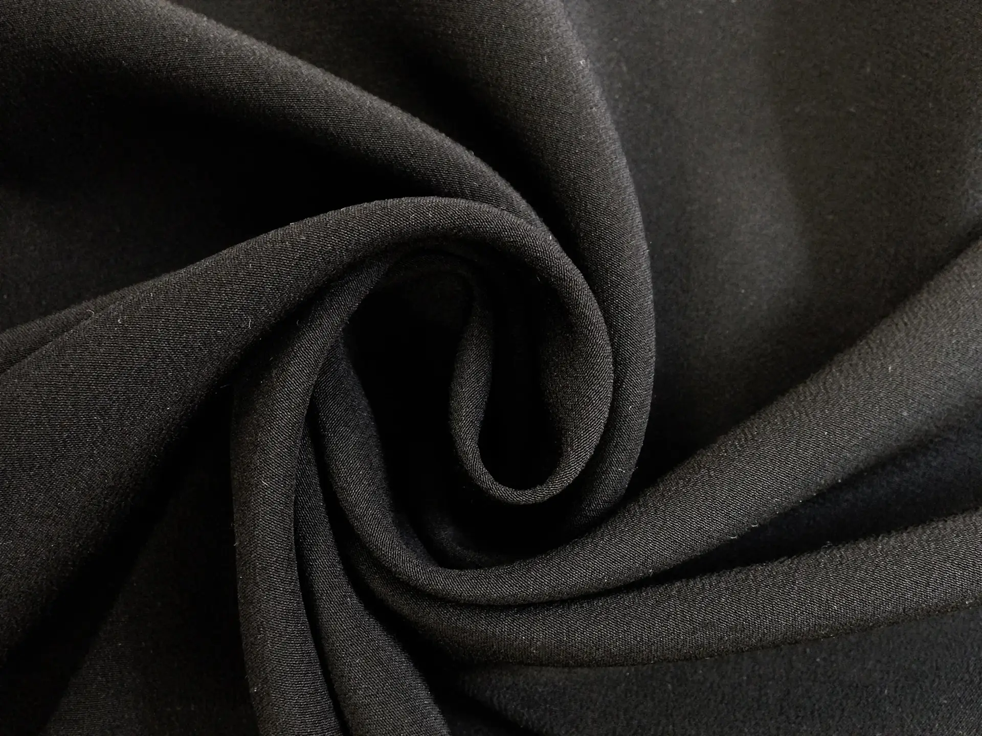 Italian Couture Silk Crepe de Chine in Black