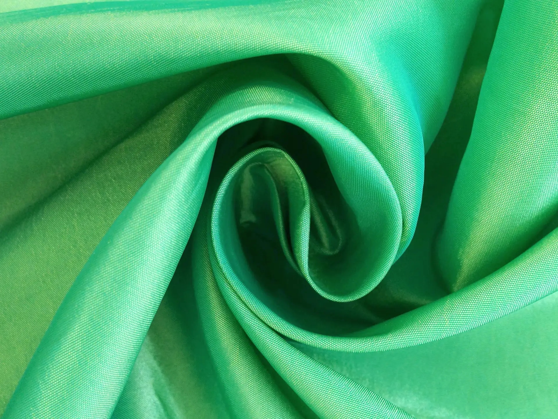 Two Tone Nylon and Polyester Blend Taffeta in Green and Gold