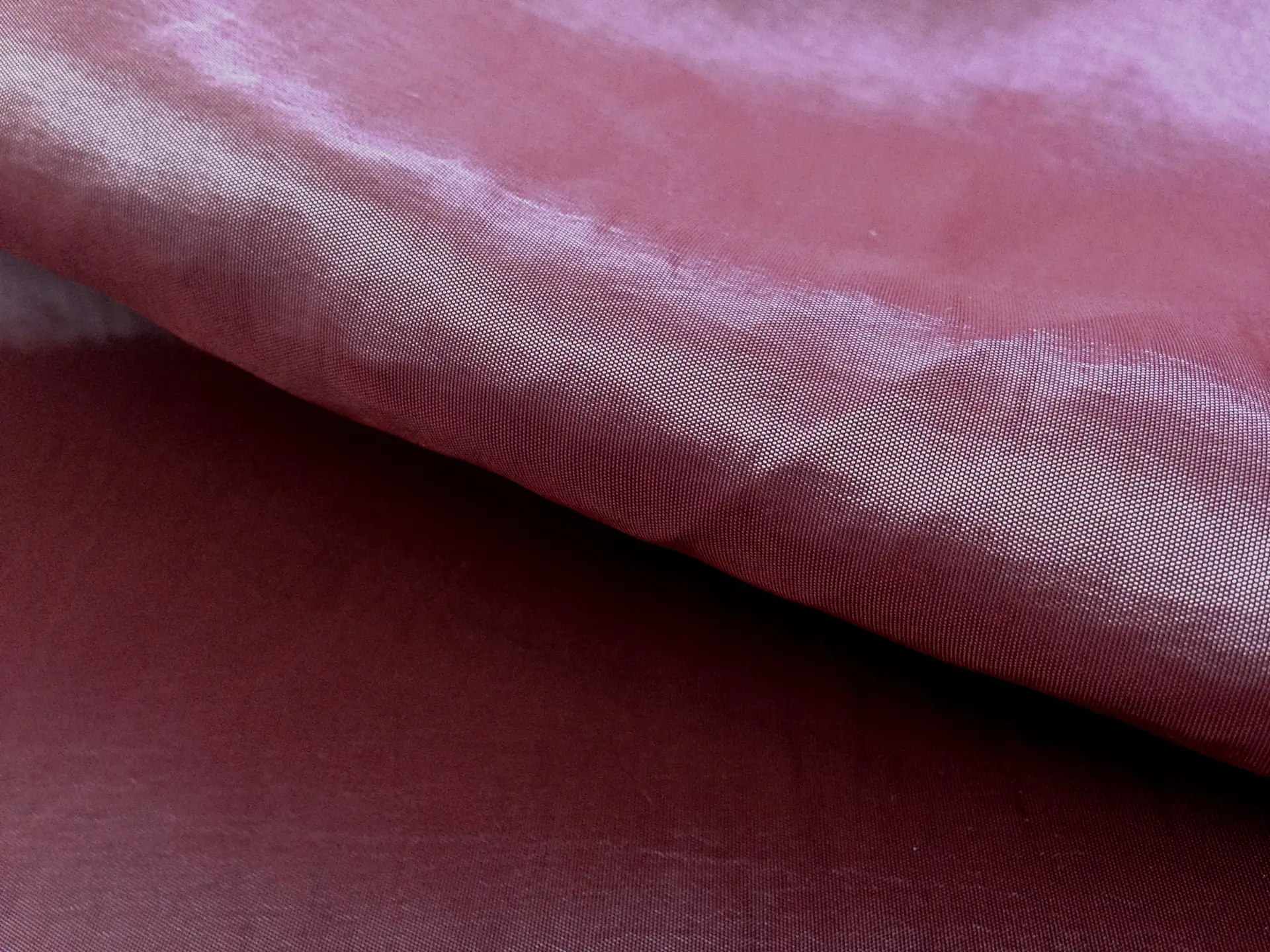 Two Tone Nylon and Polyester Blend Taffeta in Burgundy and Peacock