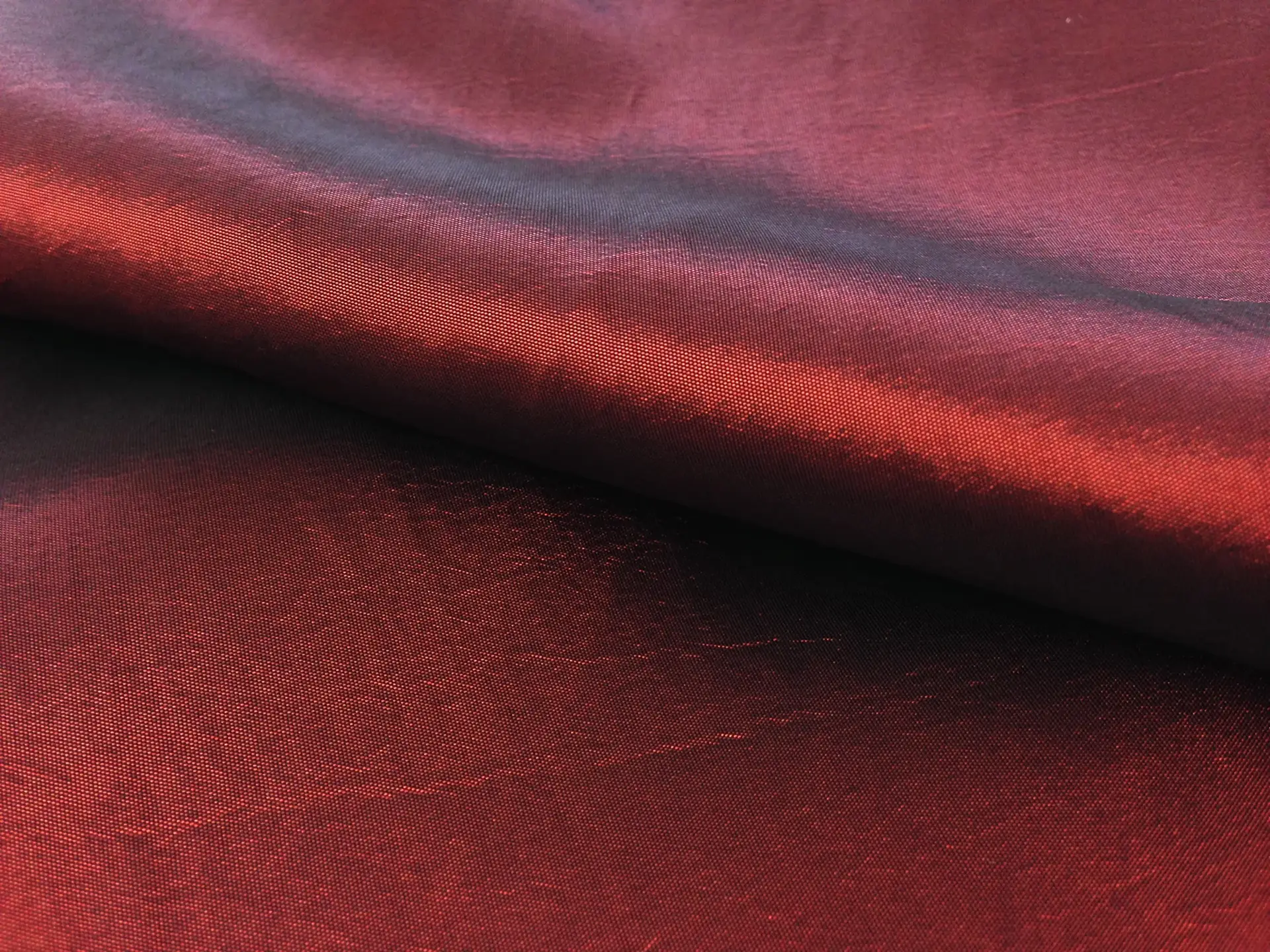 Two Tone Nylon and Polyester Blend Taffeta in Black and Red