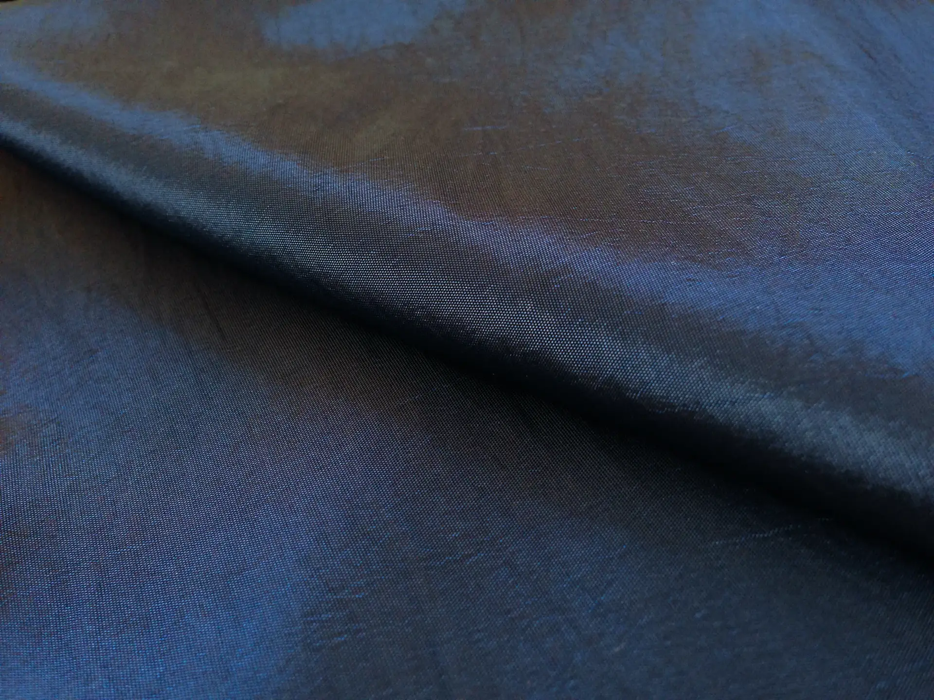 Two Tone Nylon and Polyester Blend Taffeta in Black and Royal