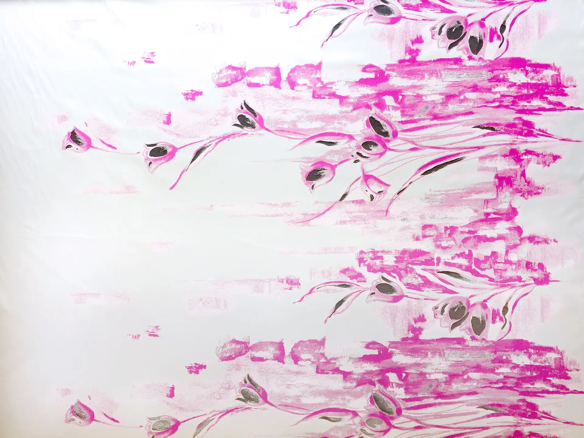 Metallic Fil Coupe with Floral Zibelline in Magenta