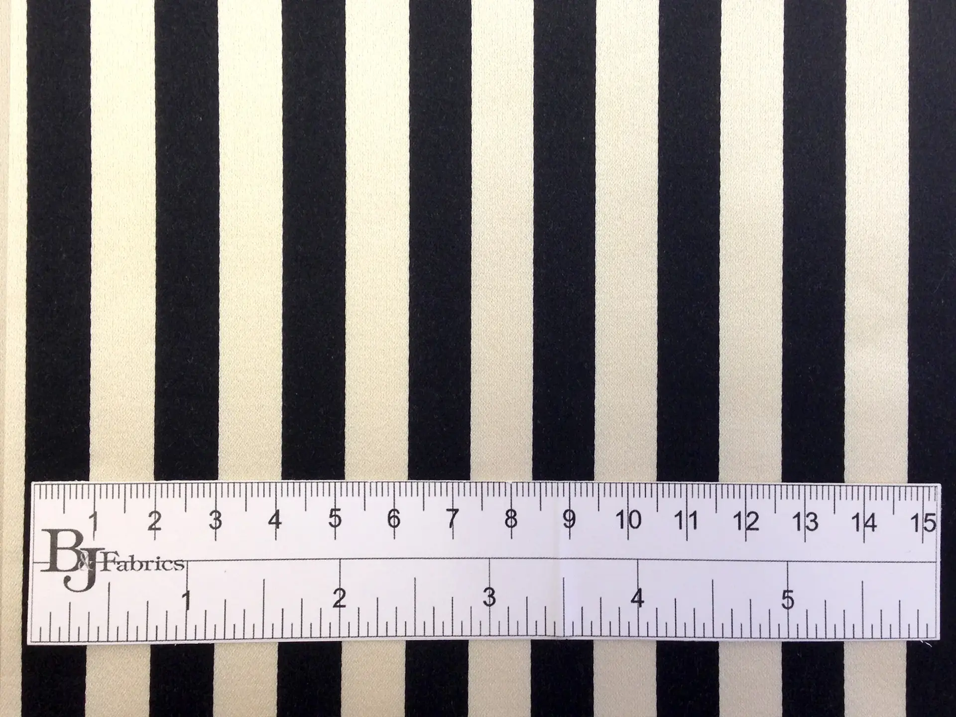 Silk and Cotton Satin Stripe in Black