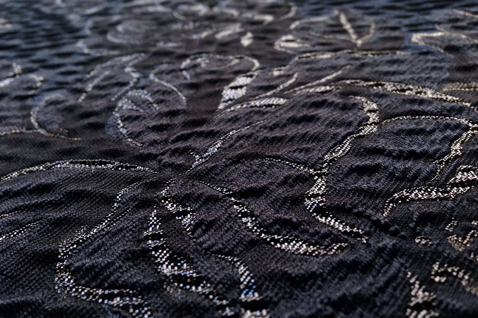 Metallic Organza with Scattered Flowers
