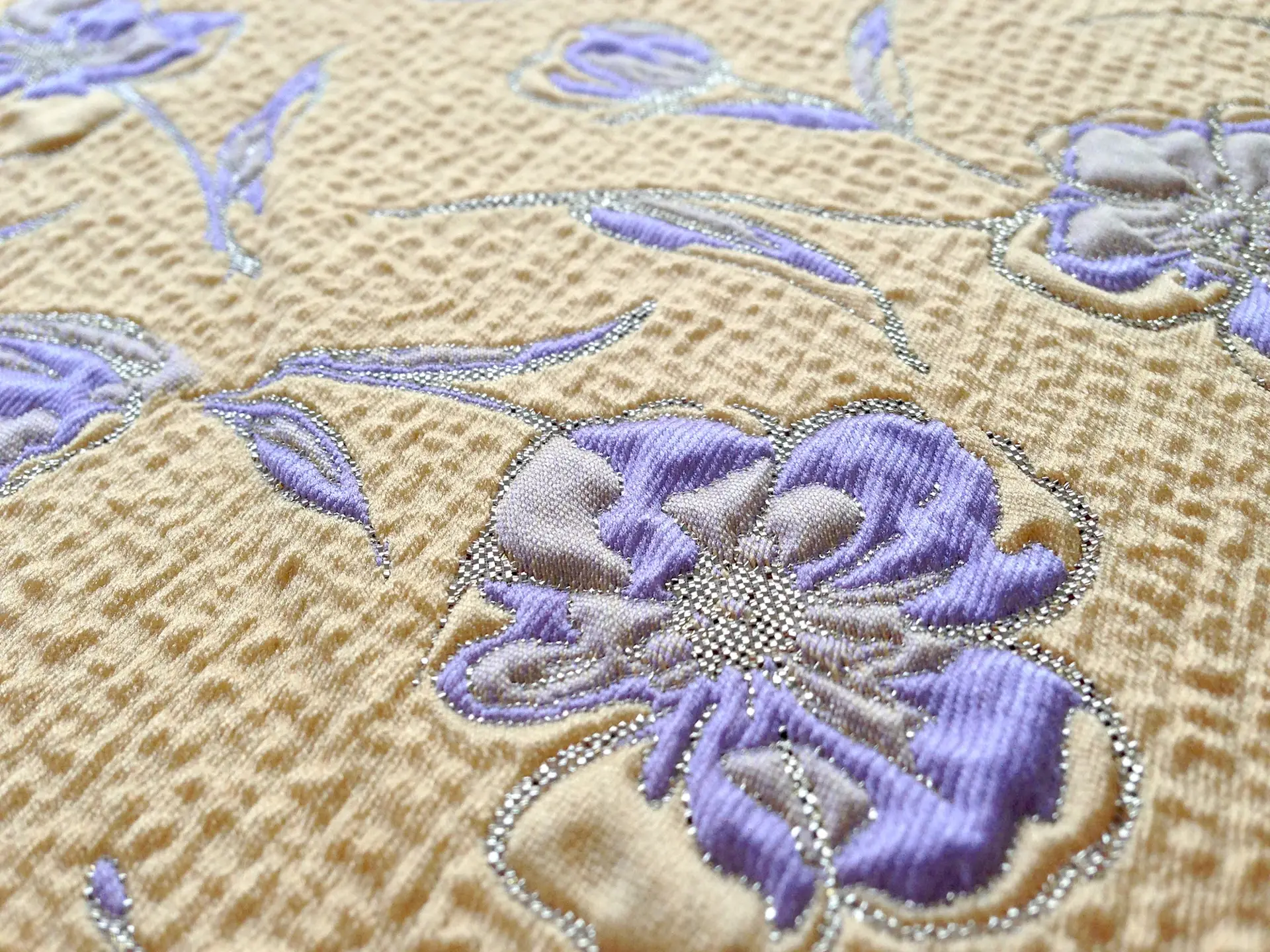 Metallic Brocade with Scattered Flowers