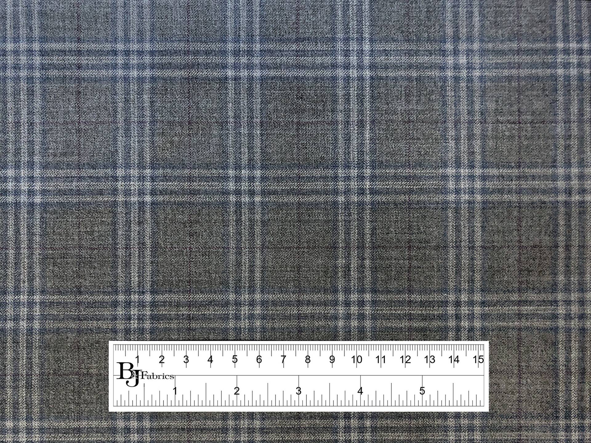 Italian Wool Super 130s Plaid in Grigio Chiaro