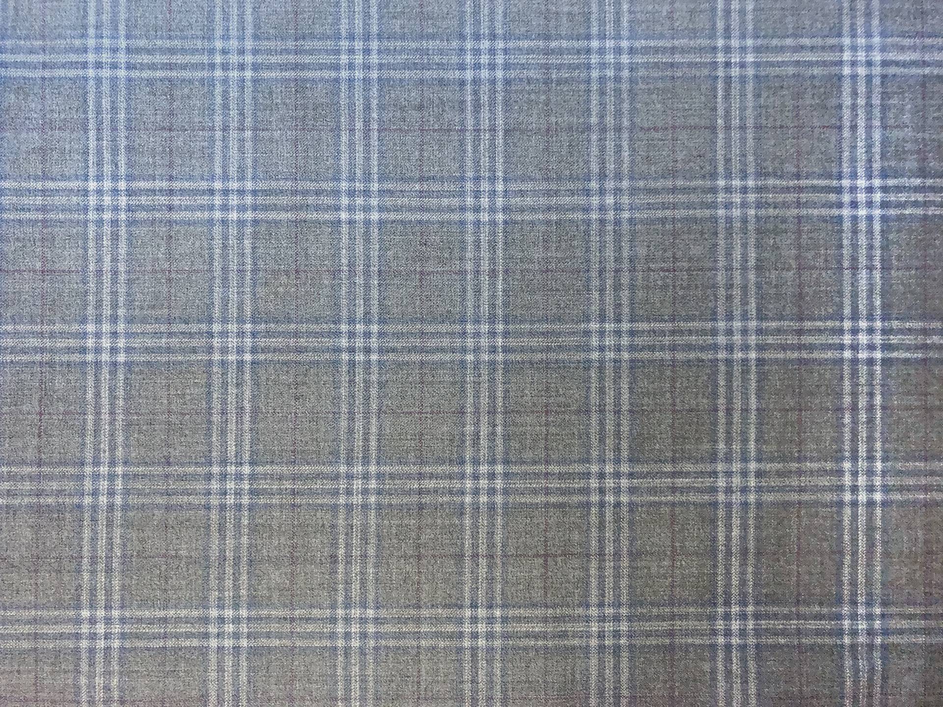 Italian Wool Super 130s Plaid in Grigio Chiaro