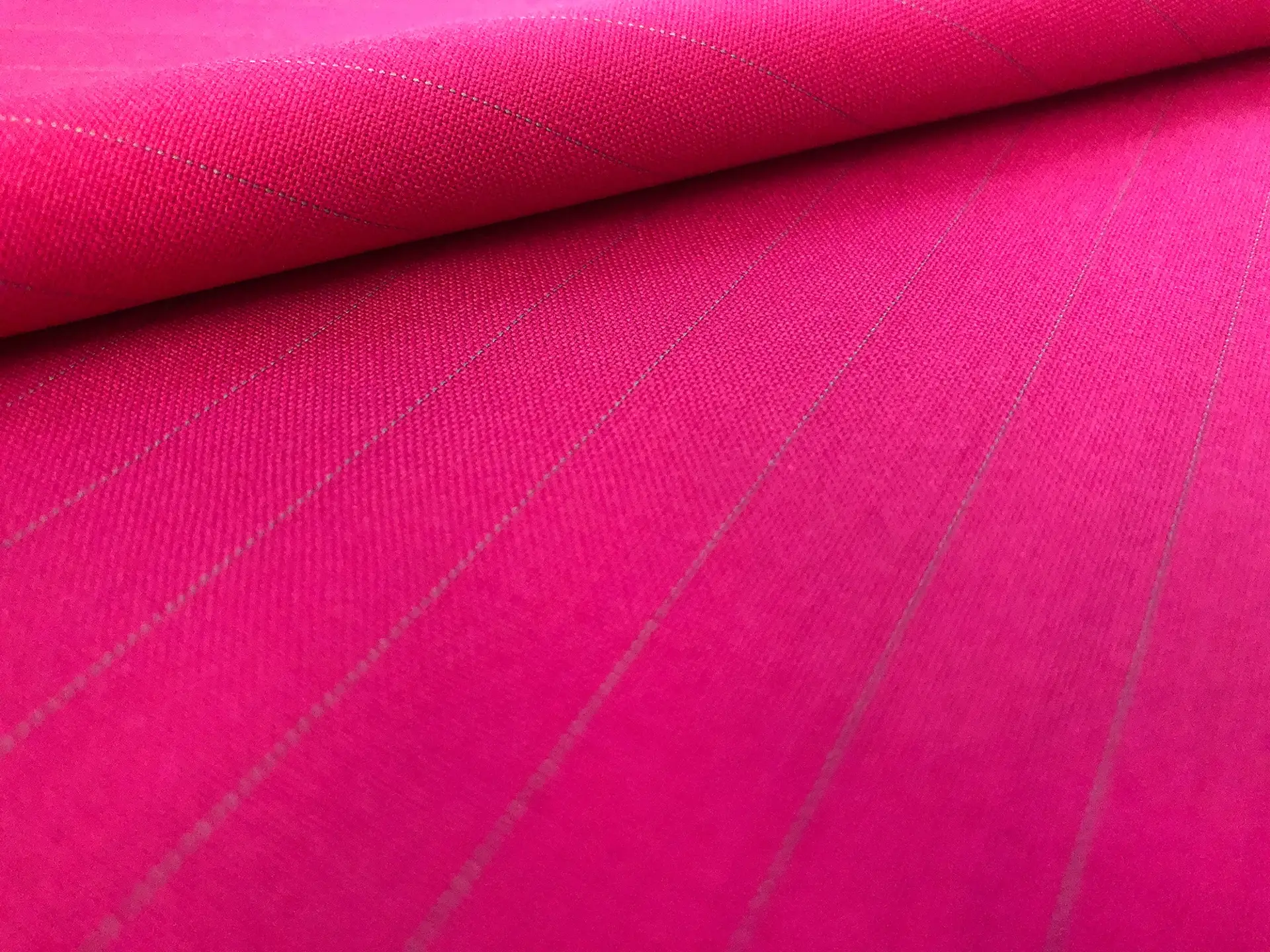 Wool Super 100s Striped Suiting in Ciclamino