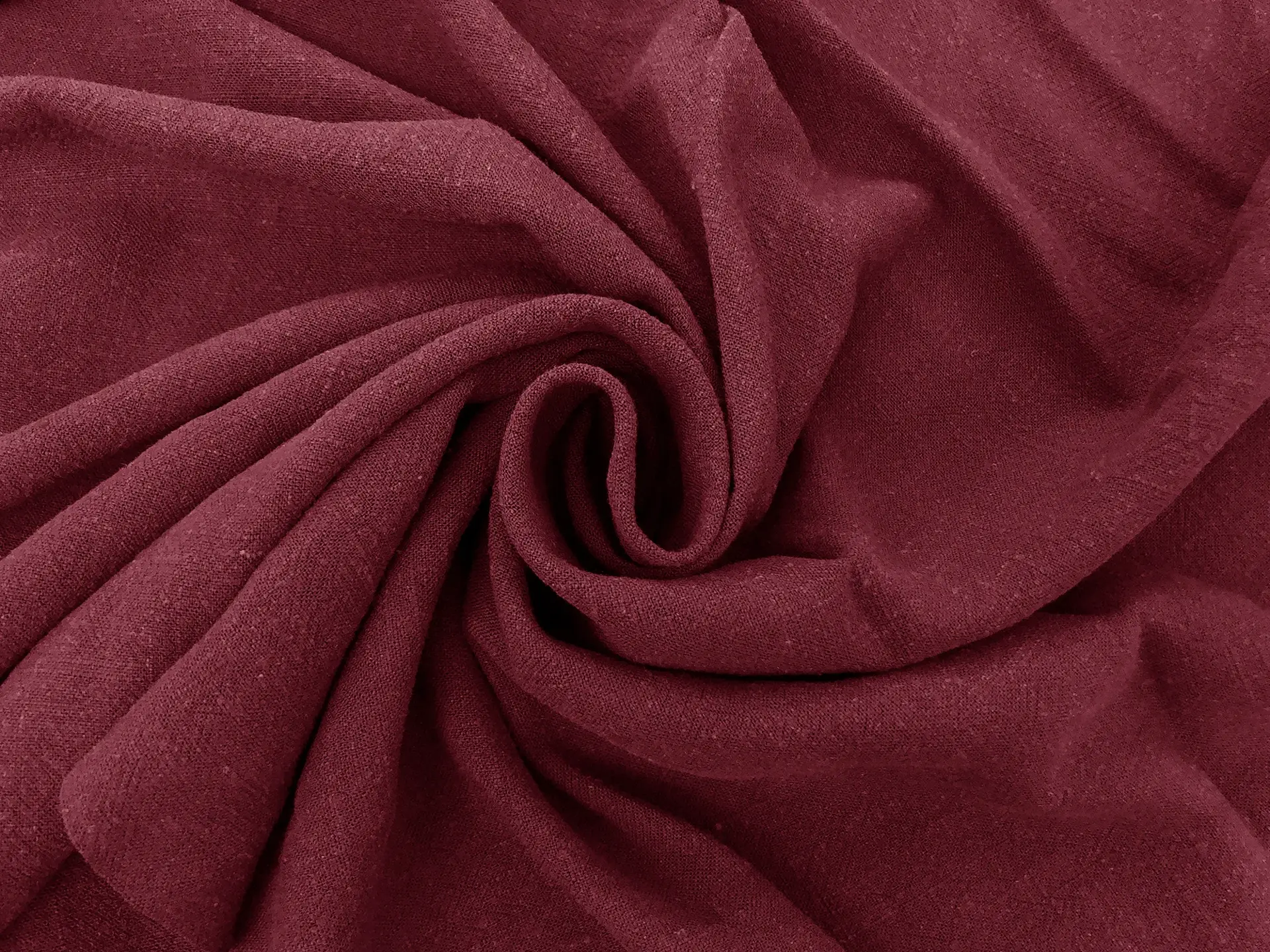 Sustainable Viscose Linen Blend Noil in Burgundy