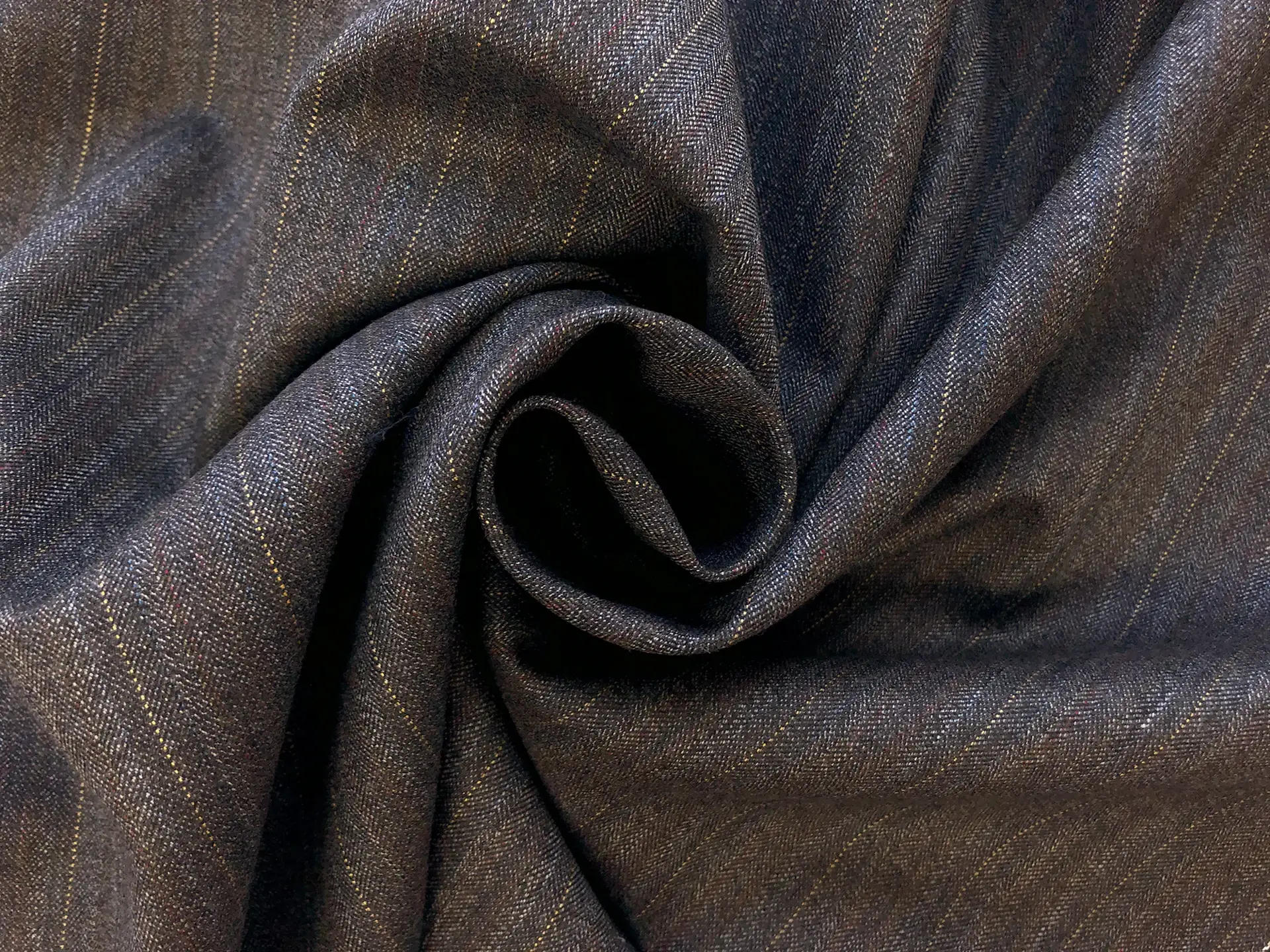 Wool Hairline Stripe Suiting in Grey