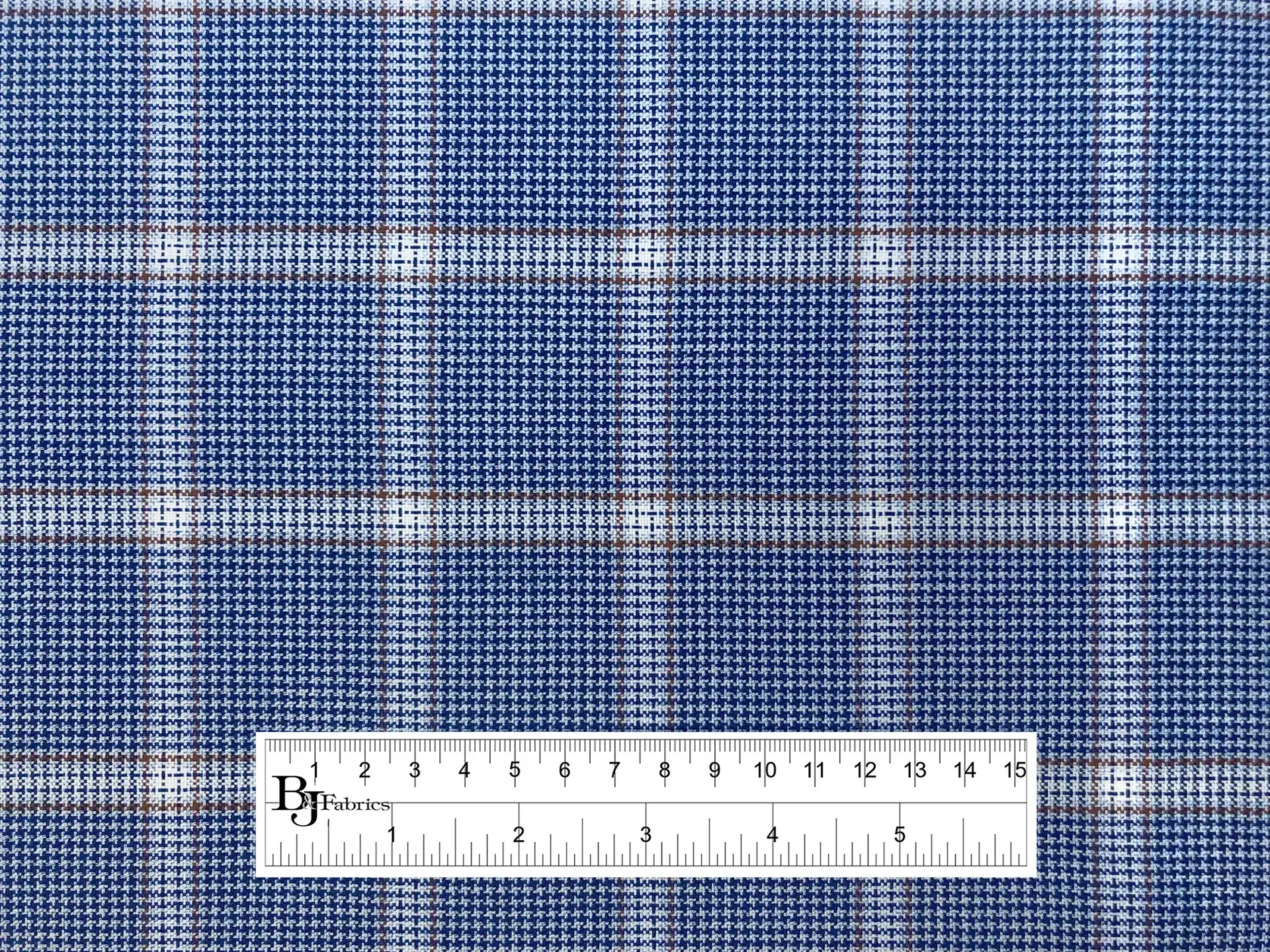 Italian Loro Piana Wool Novelty Plaid Suiting in Blue