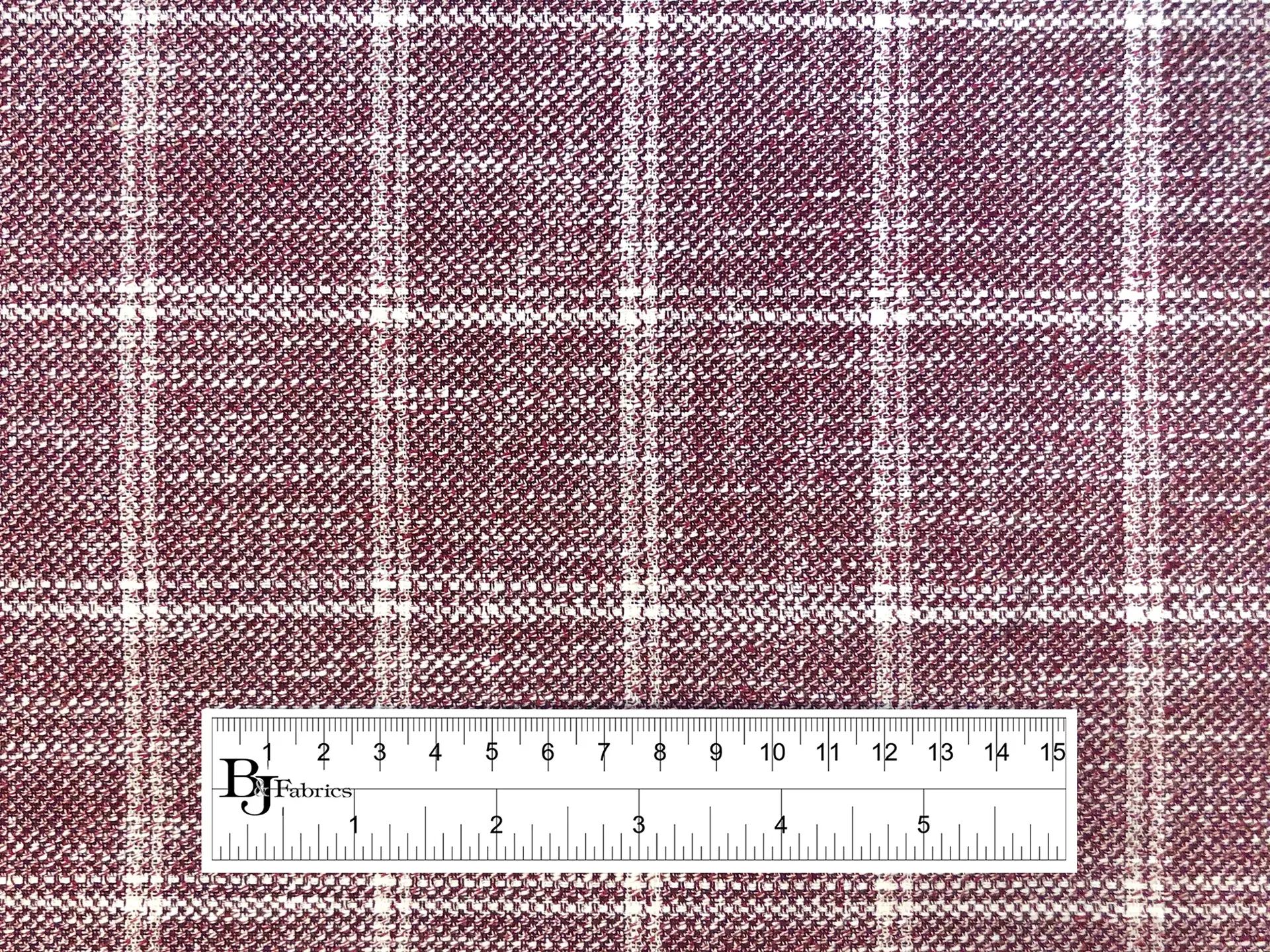 Wool, Silk & Linen Blend Window Pane in Wine