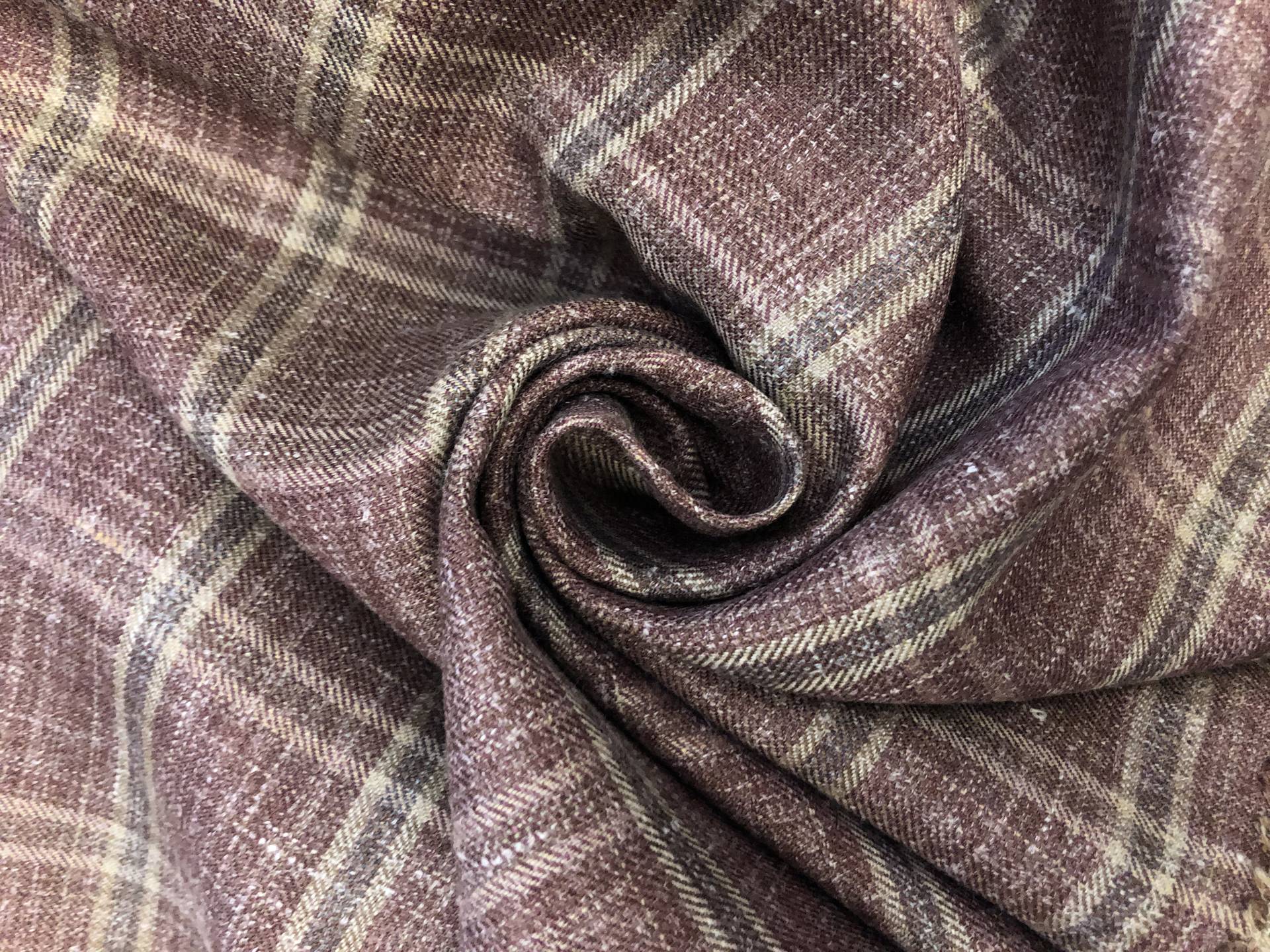 Wool, Silk & Linen Blend Window Pane Suiting