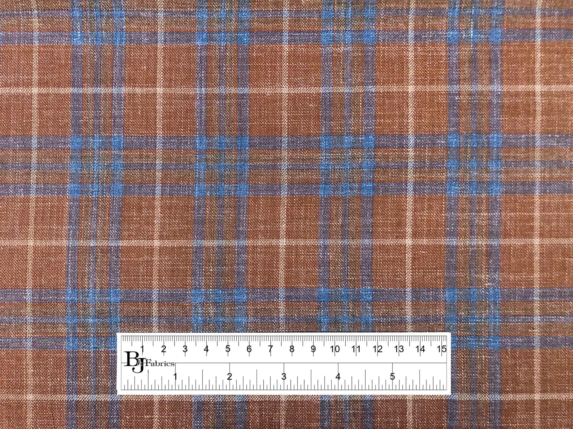 Wool, Silk & Linen Blend Plaid Suiting