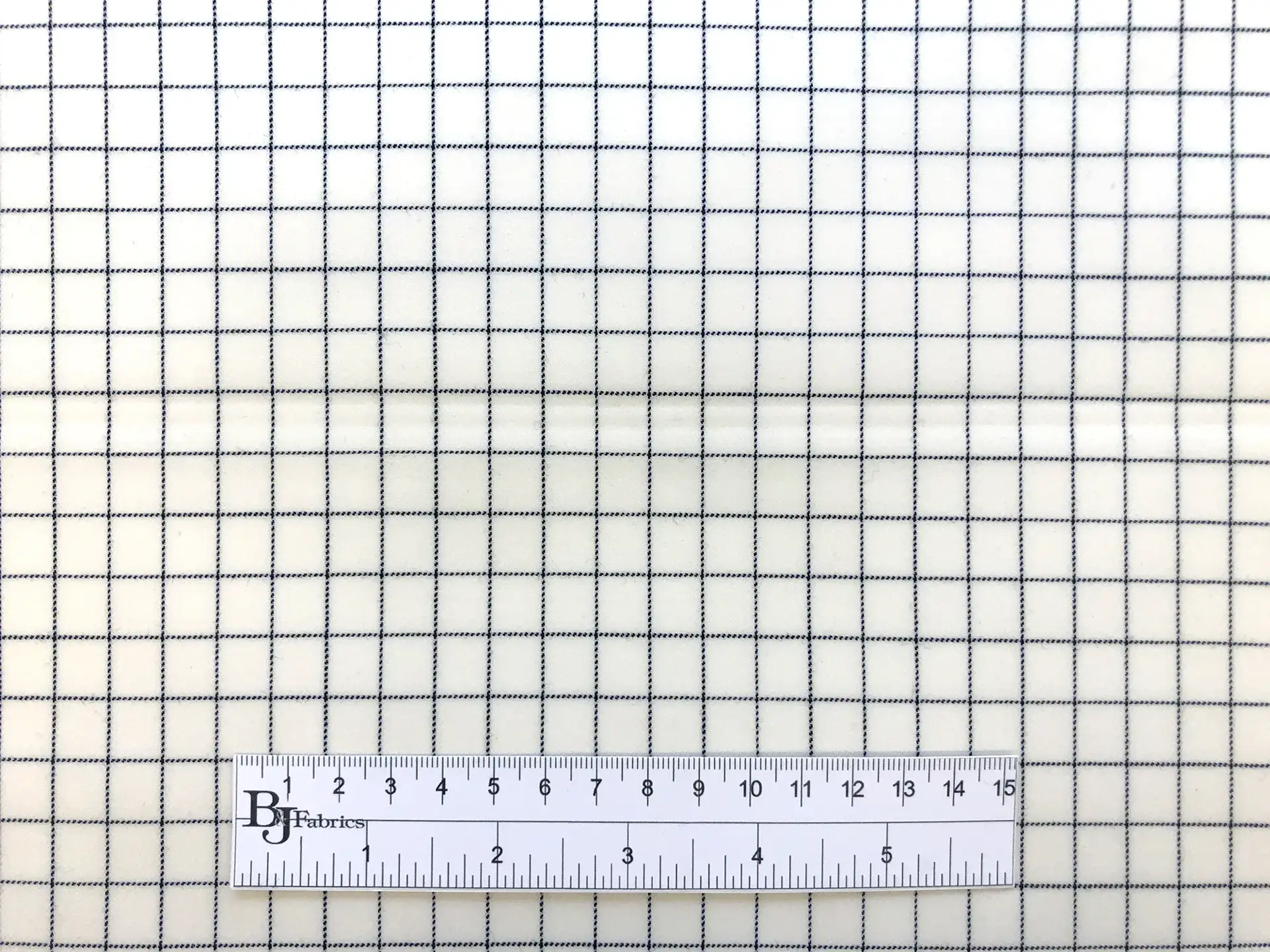 Stretch Wool Graph Check Suiting in Ivory