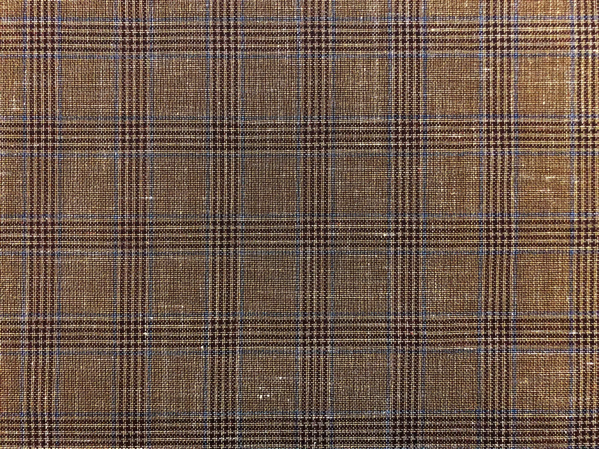 Italian Wool, Silk & Linen Blend Tartan Plaid in Cider 