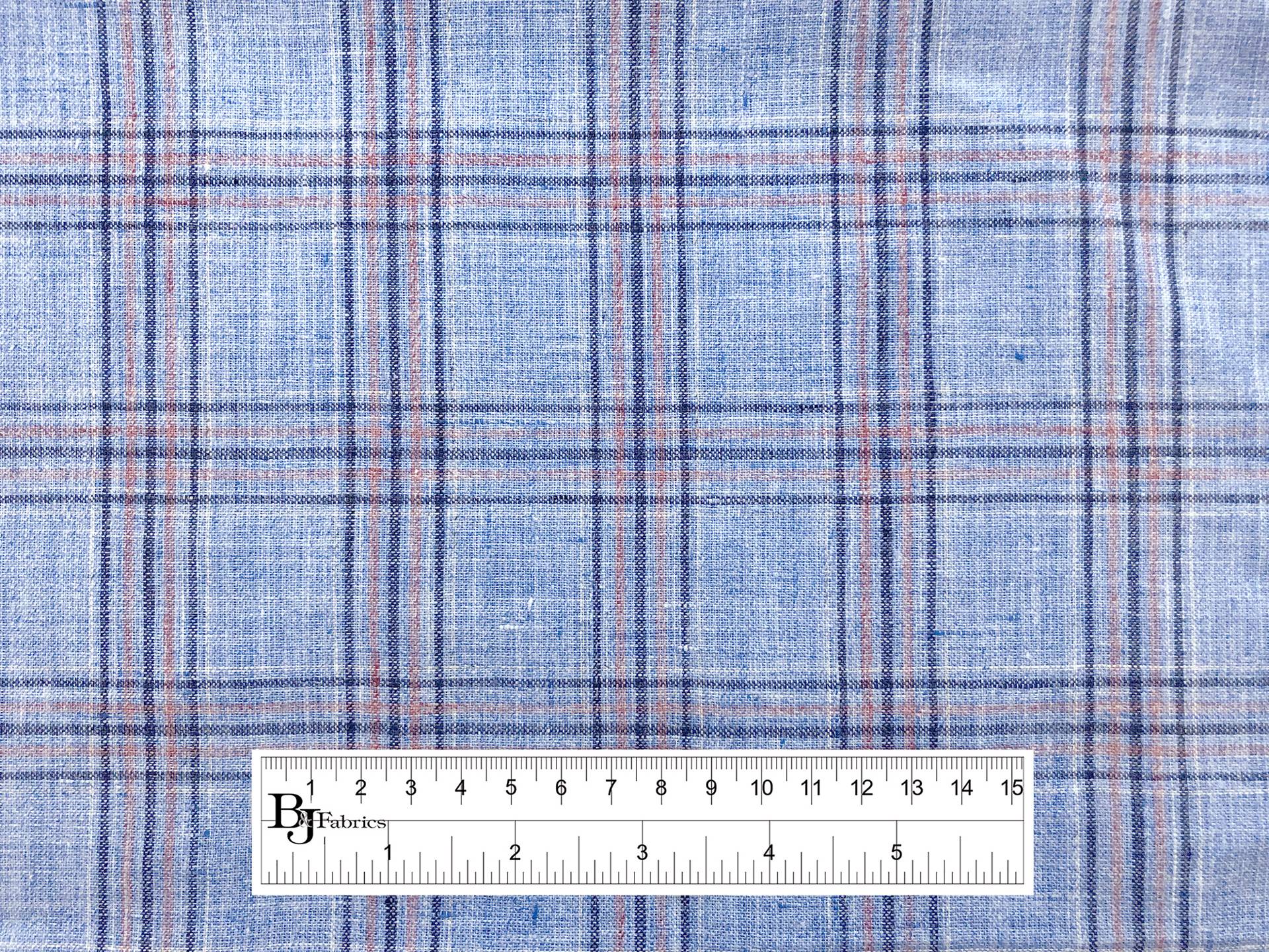 Italian Linen Plaid in Vintage Periwinkle