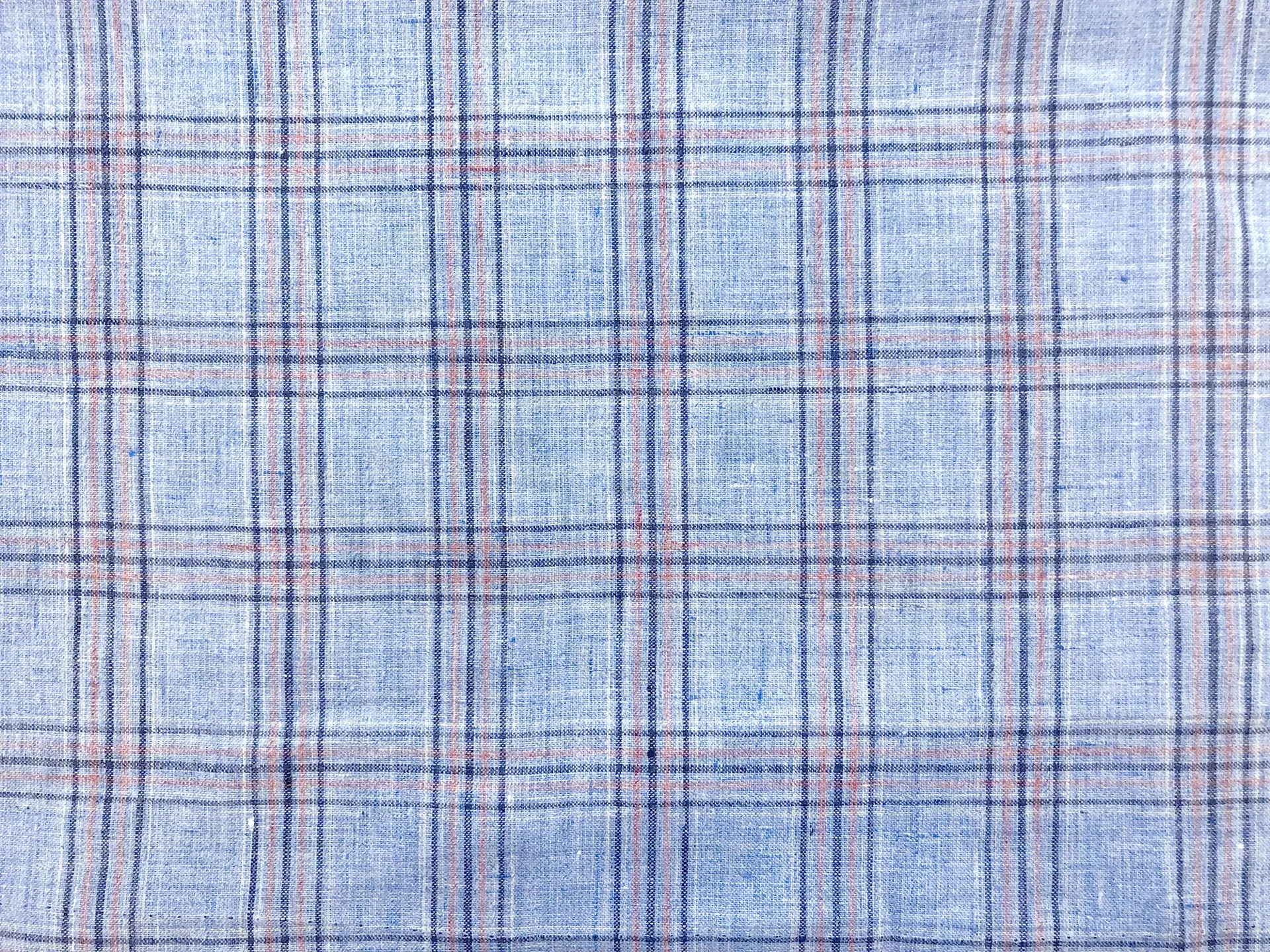 Italian Linen Plaid in Vintage Periwinkle