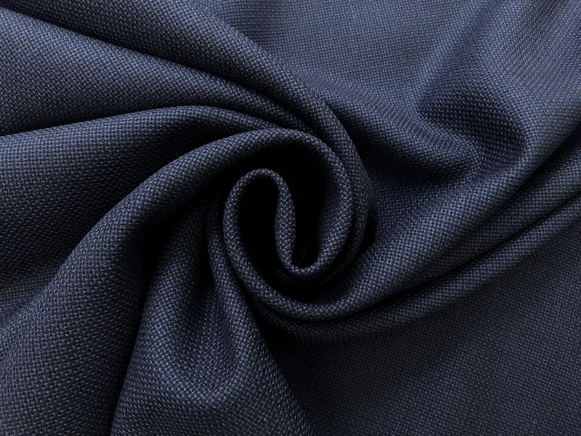 Super 120s Wool Hopsack in Blue Scuro