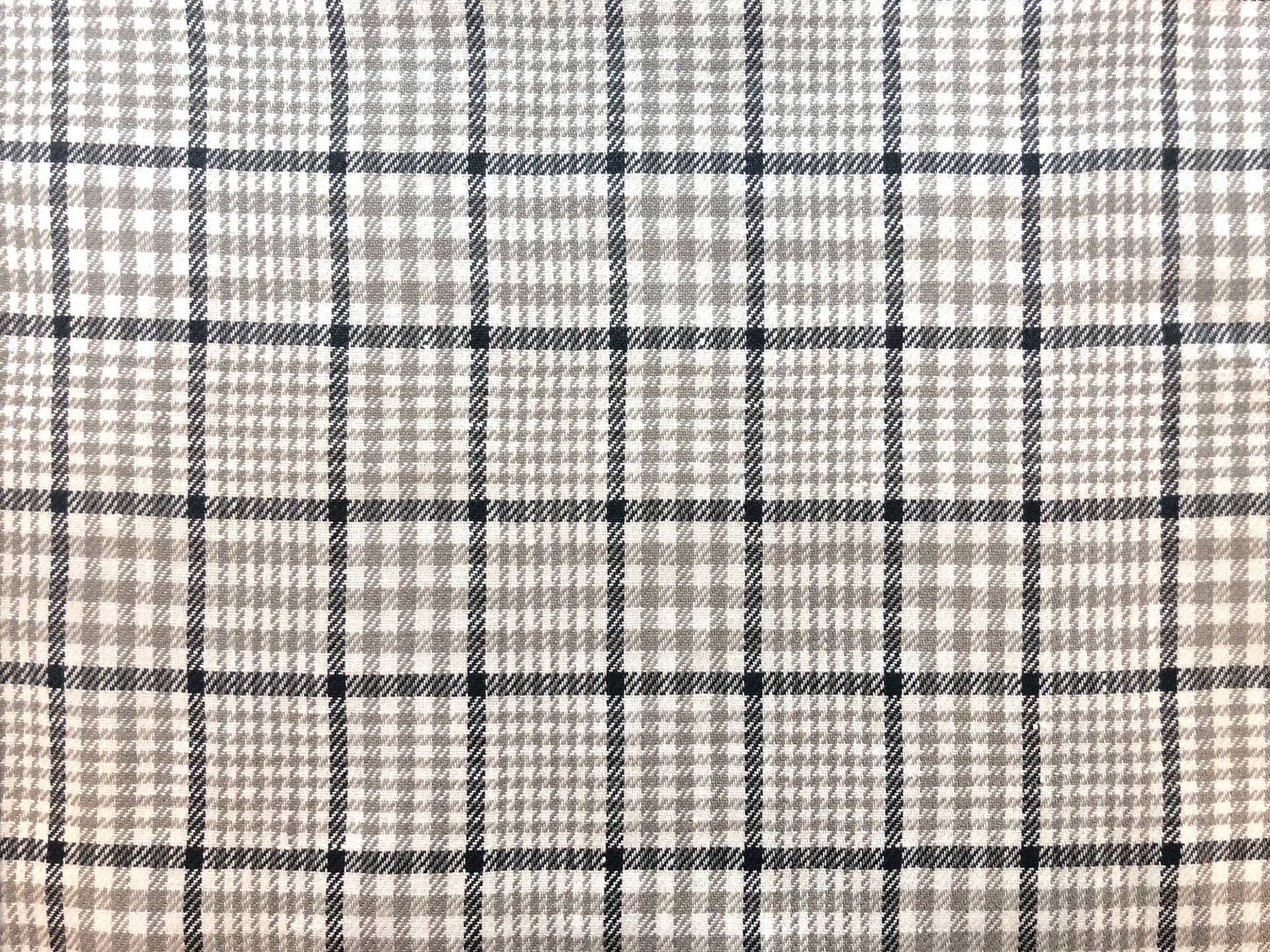 Washed Linen Houndstooth Plaid in Grey Black