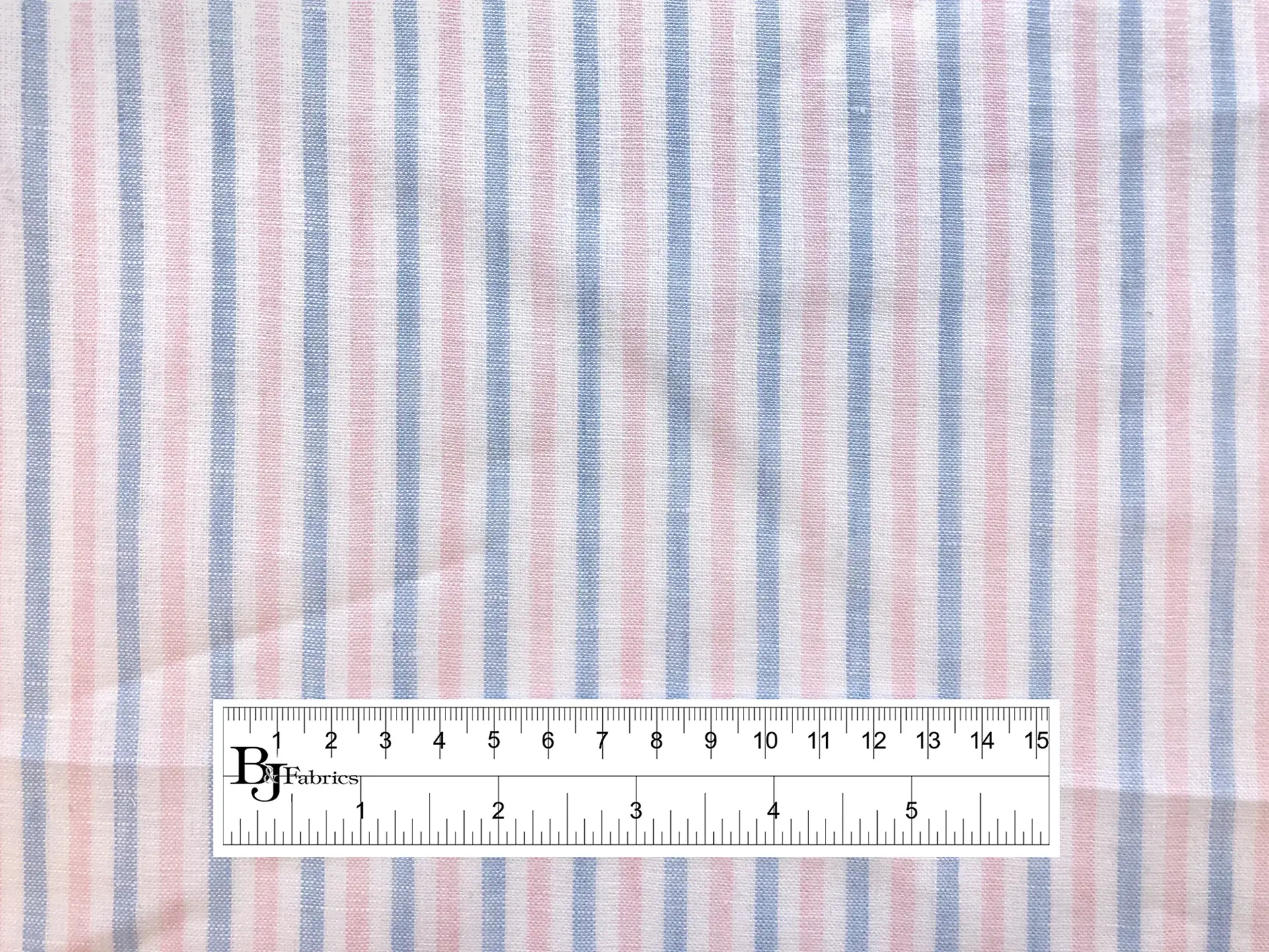 Sanforized Linen Stripe in Pink & Blue