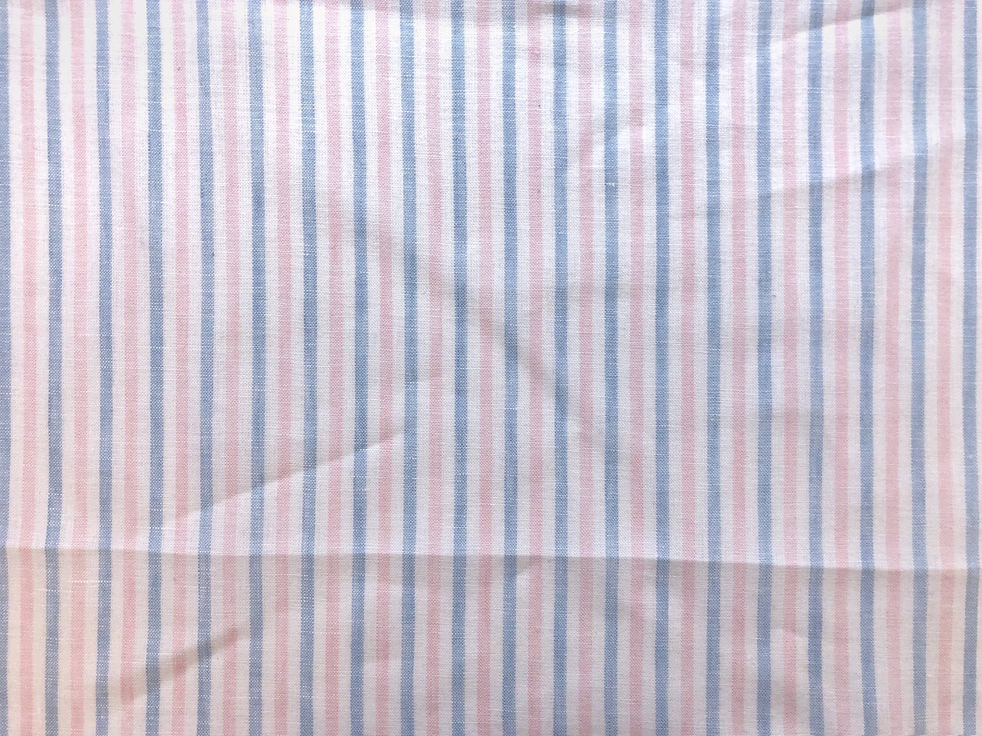 Sanforized Linen Stripe in Pink & Blue