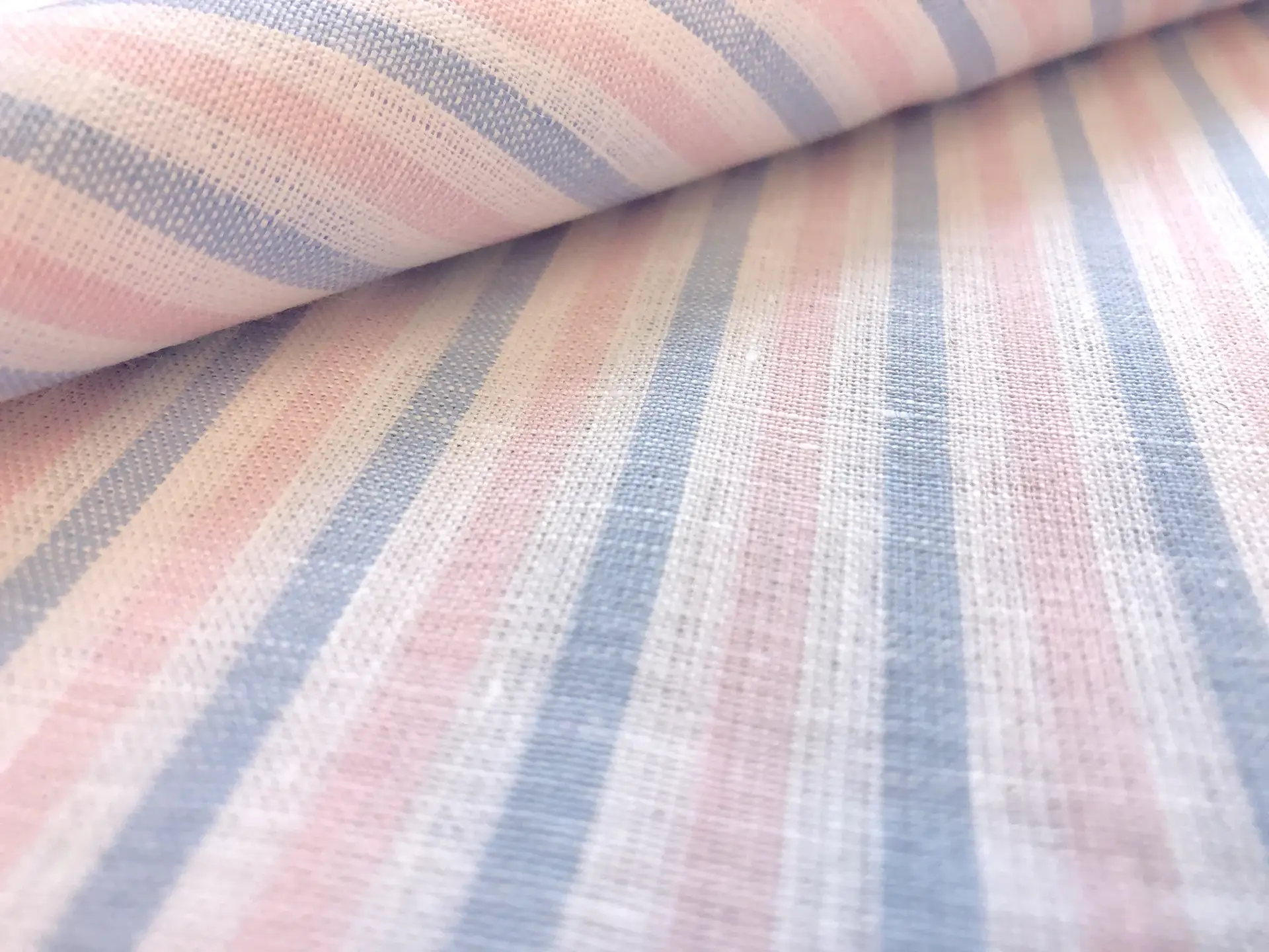 Sanforized Linen Stripe in Pink & Blue