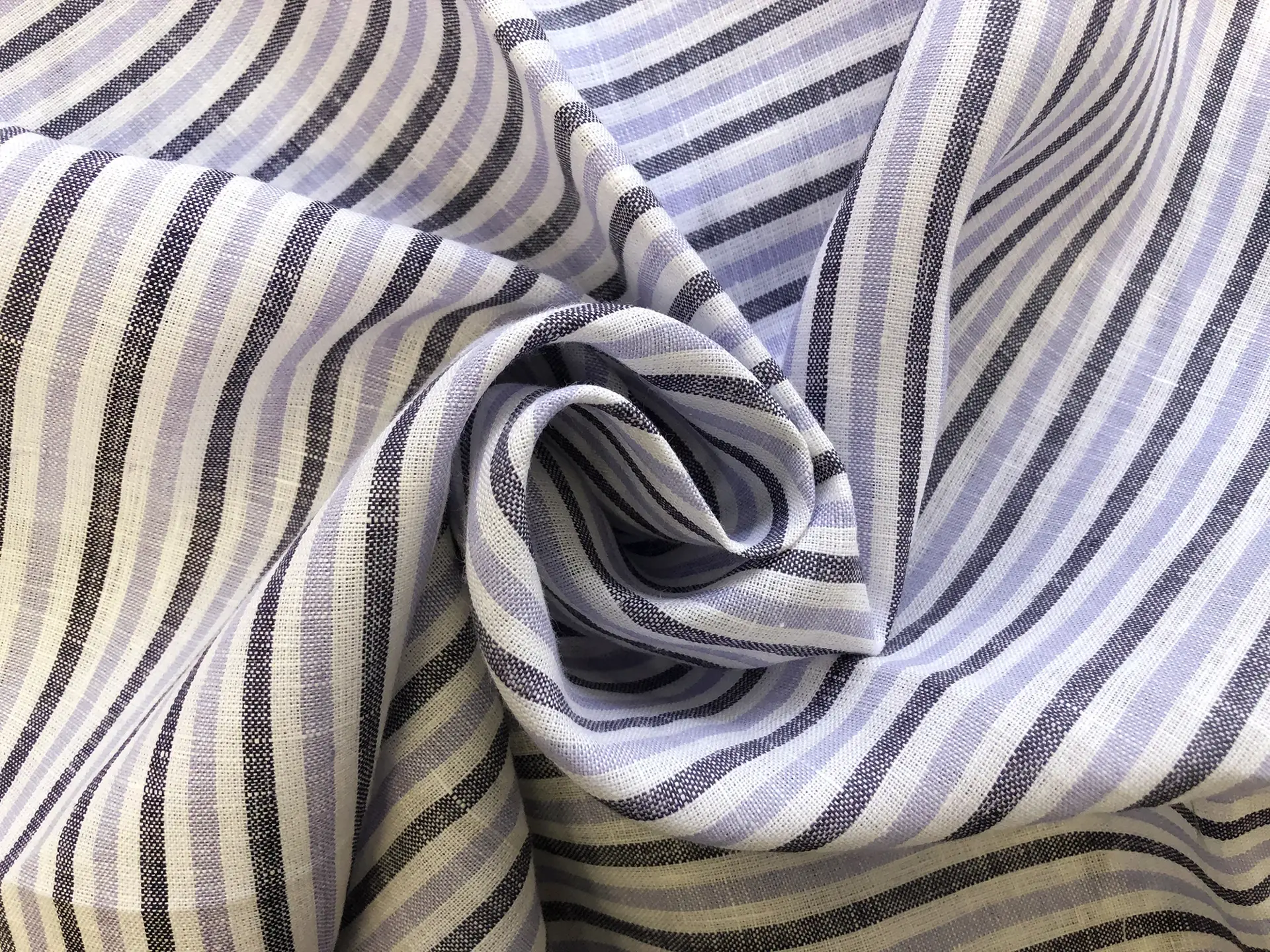 Sanforized Linen Stripe in Lavender