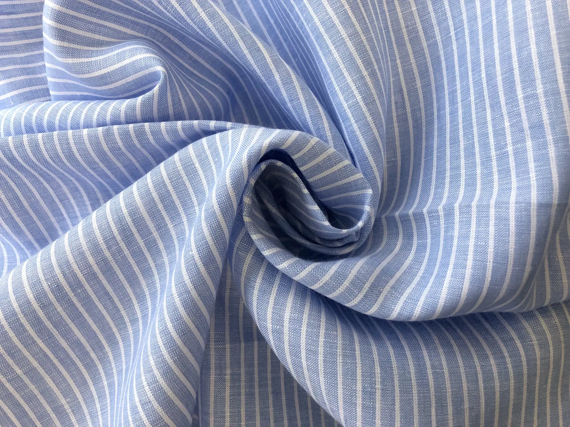 Sanforized Linen Stripe in French Blue