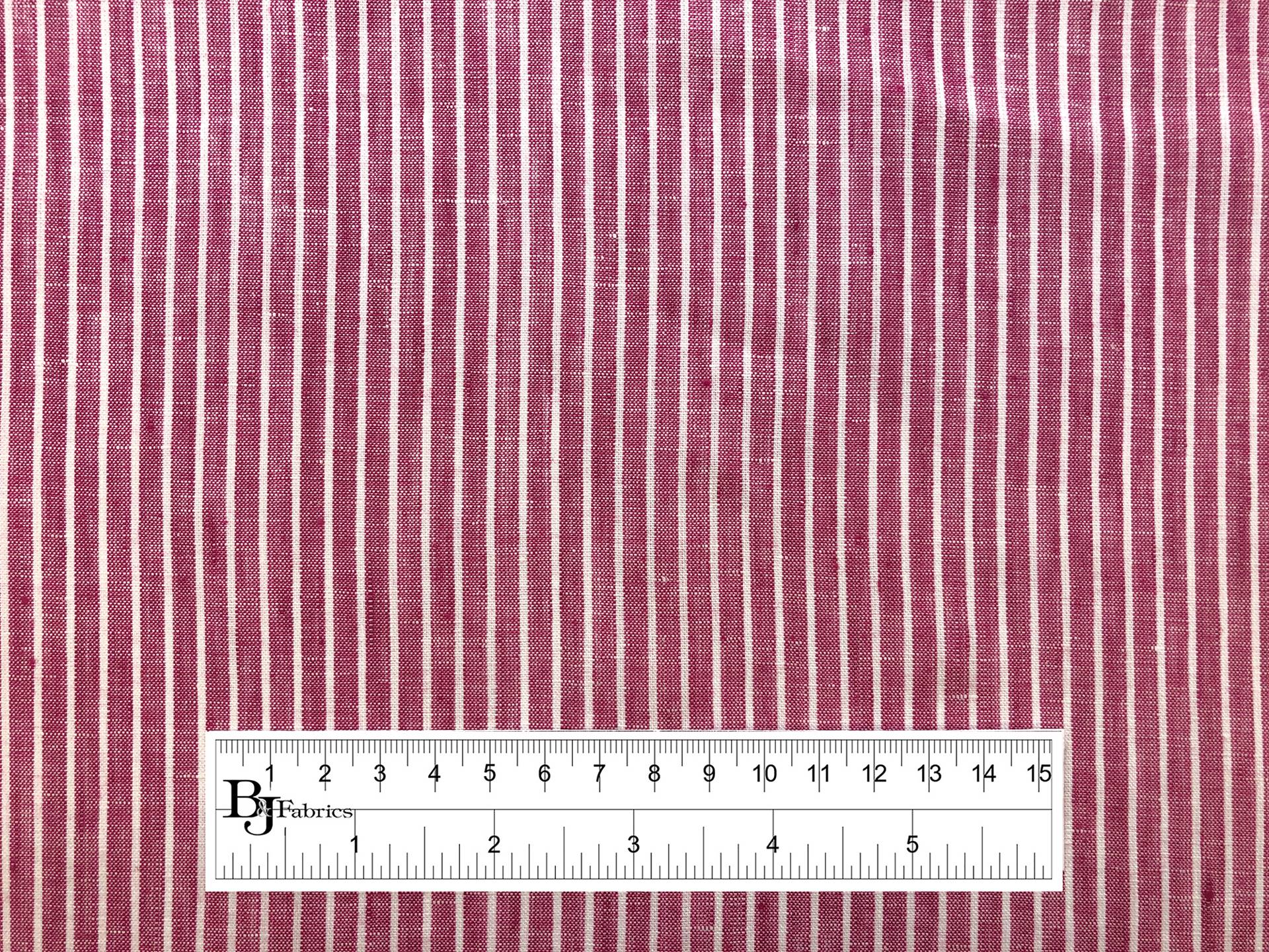 Sanforized Linen Stripe in Framboise 