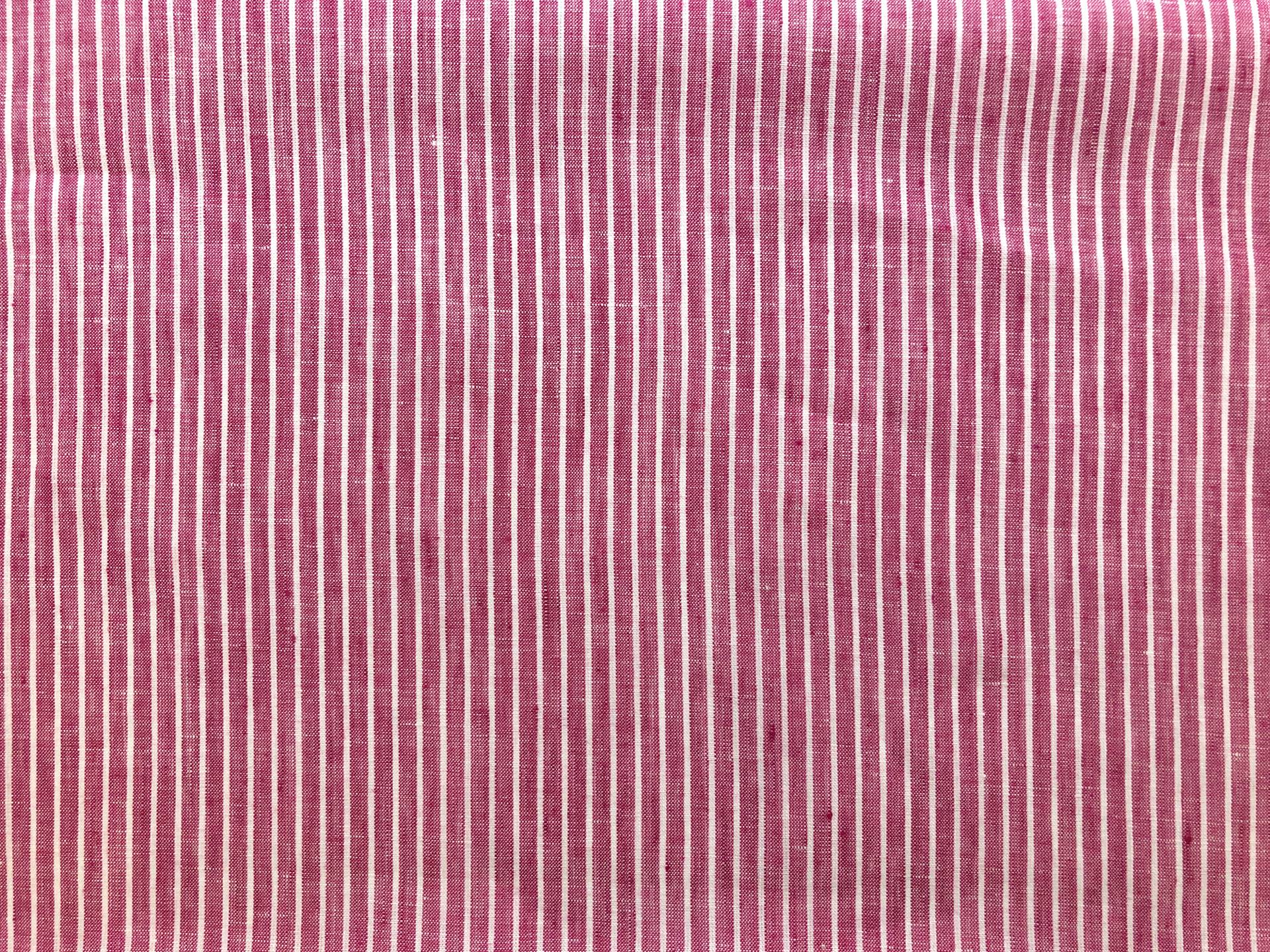 Sanforized Linen Stripe in Framboise 