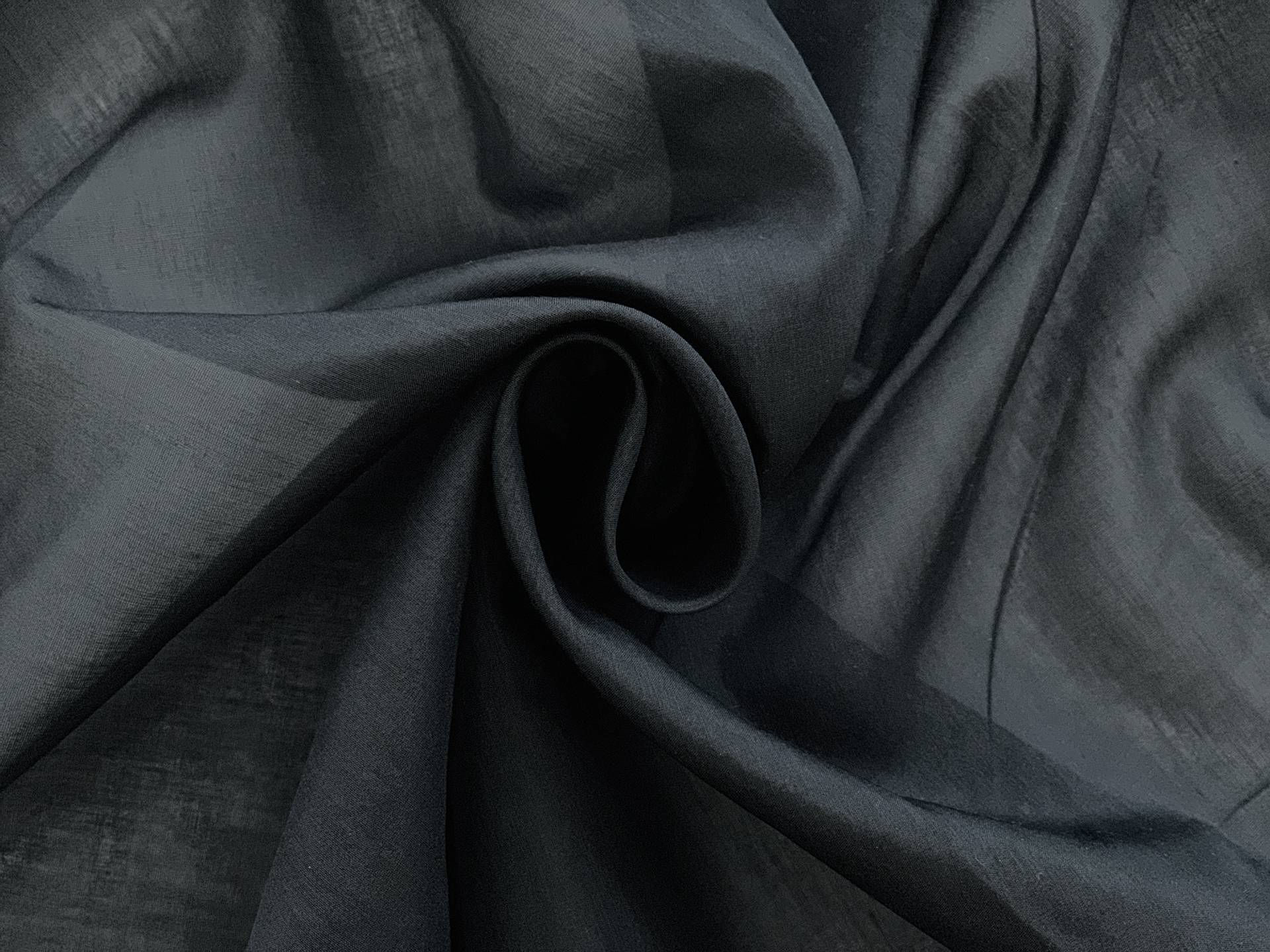 Silk & Cotton Voile in Black