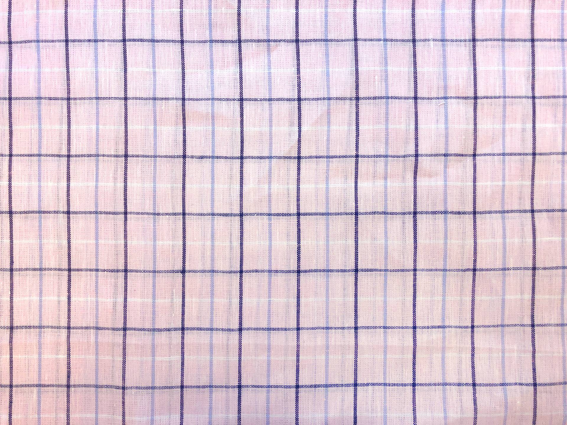 Sanforized Linen Plaid in Baby Pink