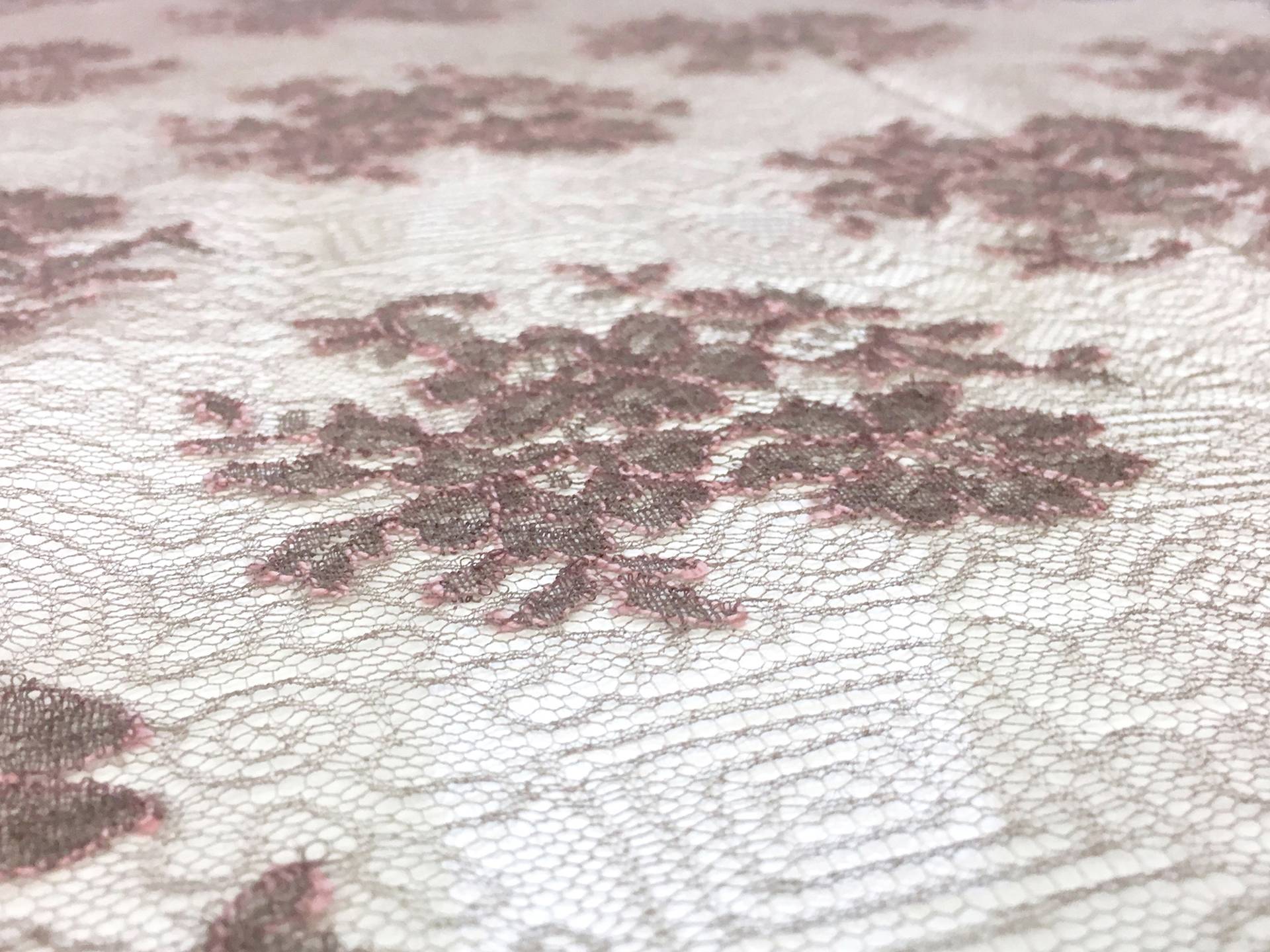 Light Brown Chantilly Lace with a Bubblegum Outline 