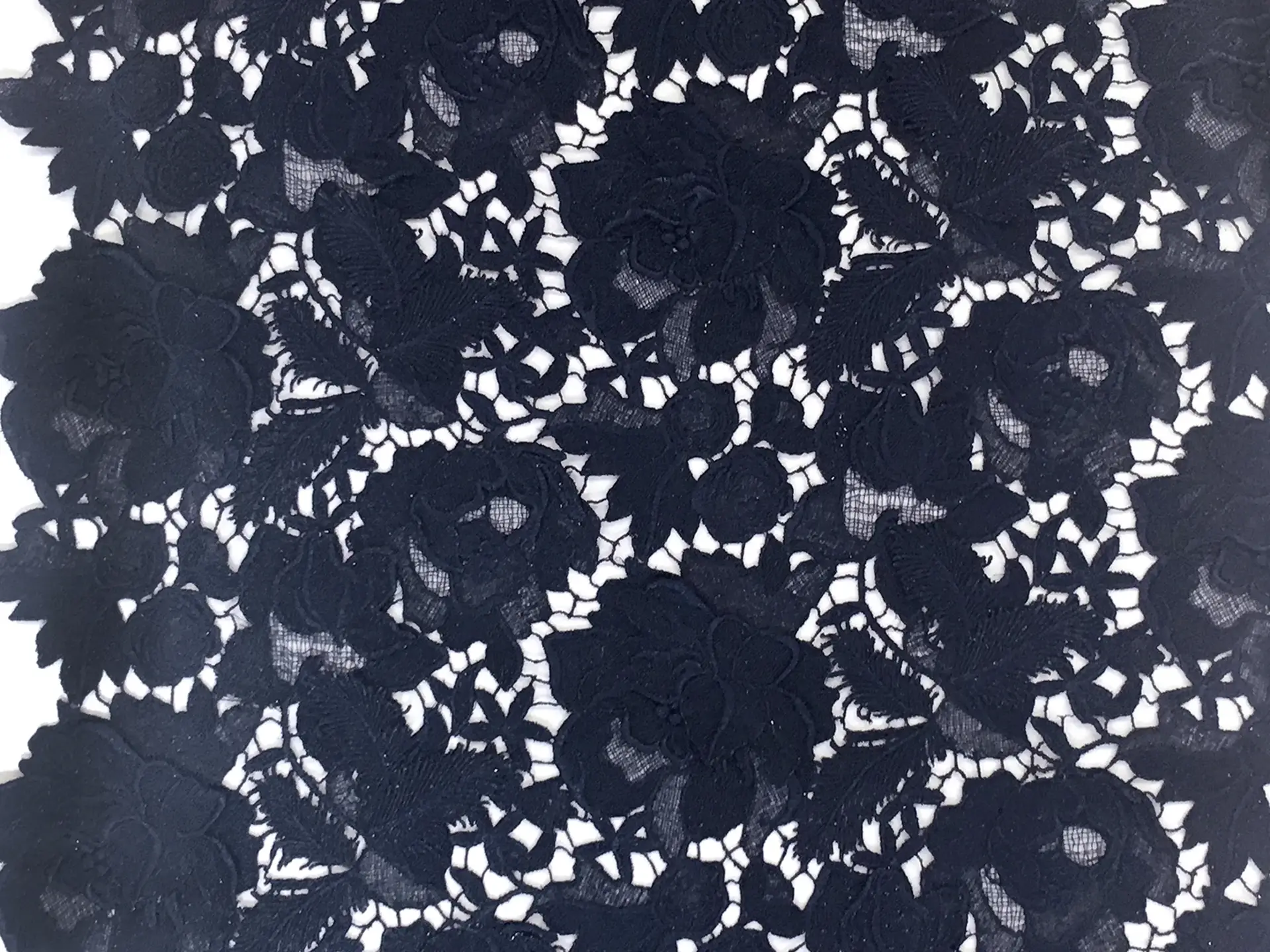 Metallic Guipure Lace in Midnight Navy