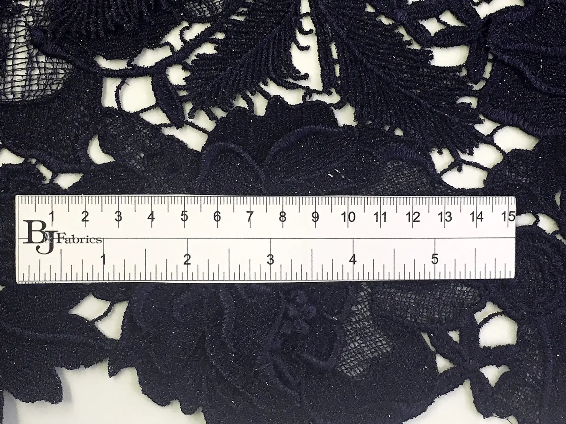 Metallic Guipure Lace in Midnight Navy