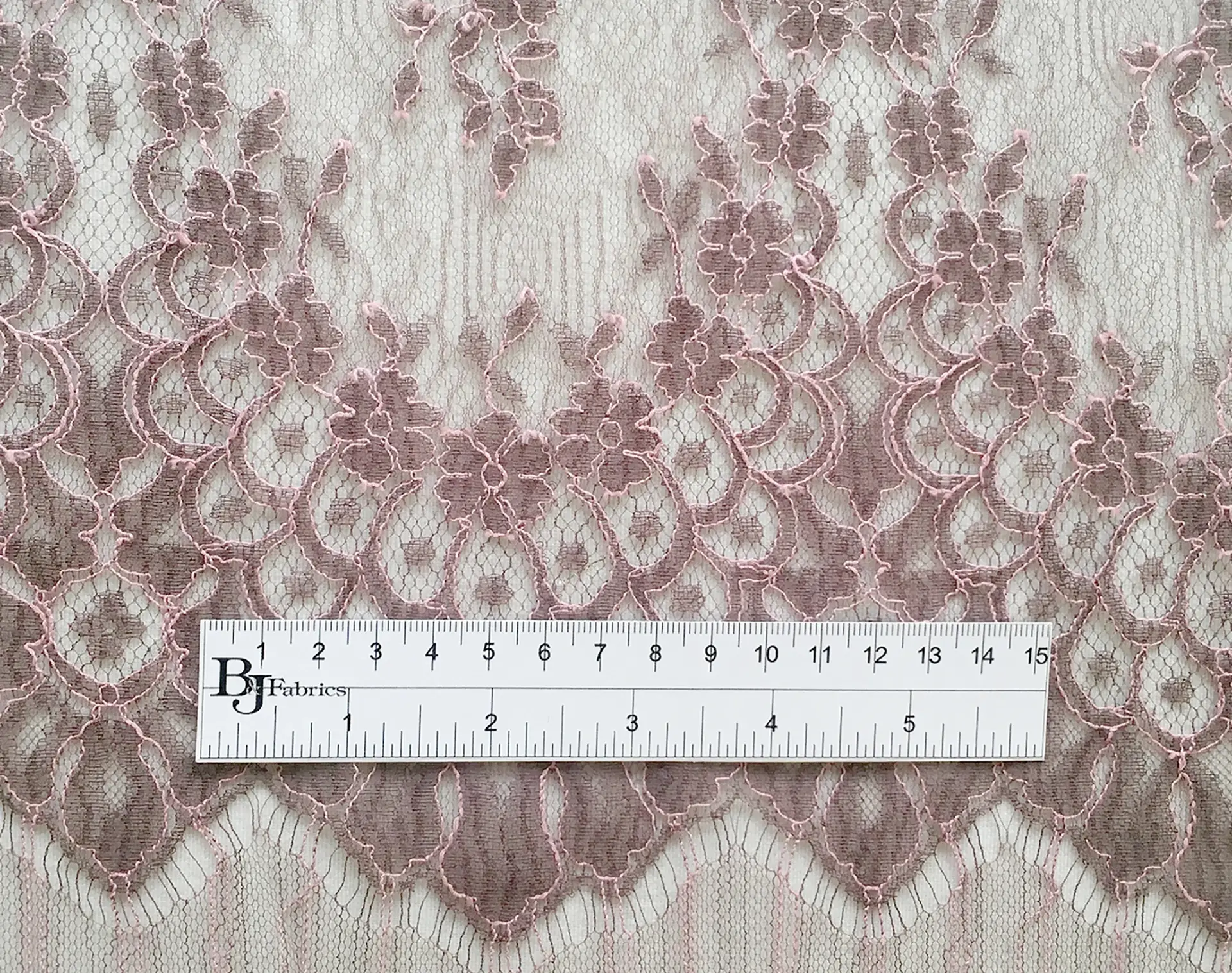 Light Brown Chantilly Lace with a Bubblegum Outline 