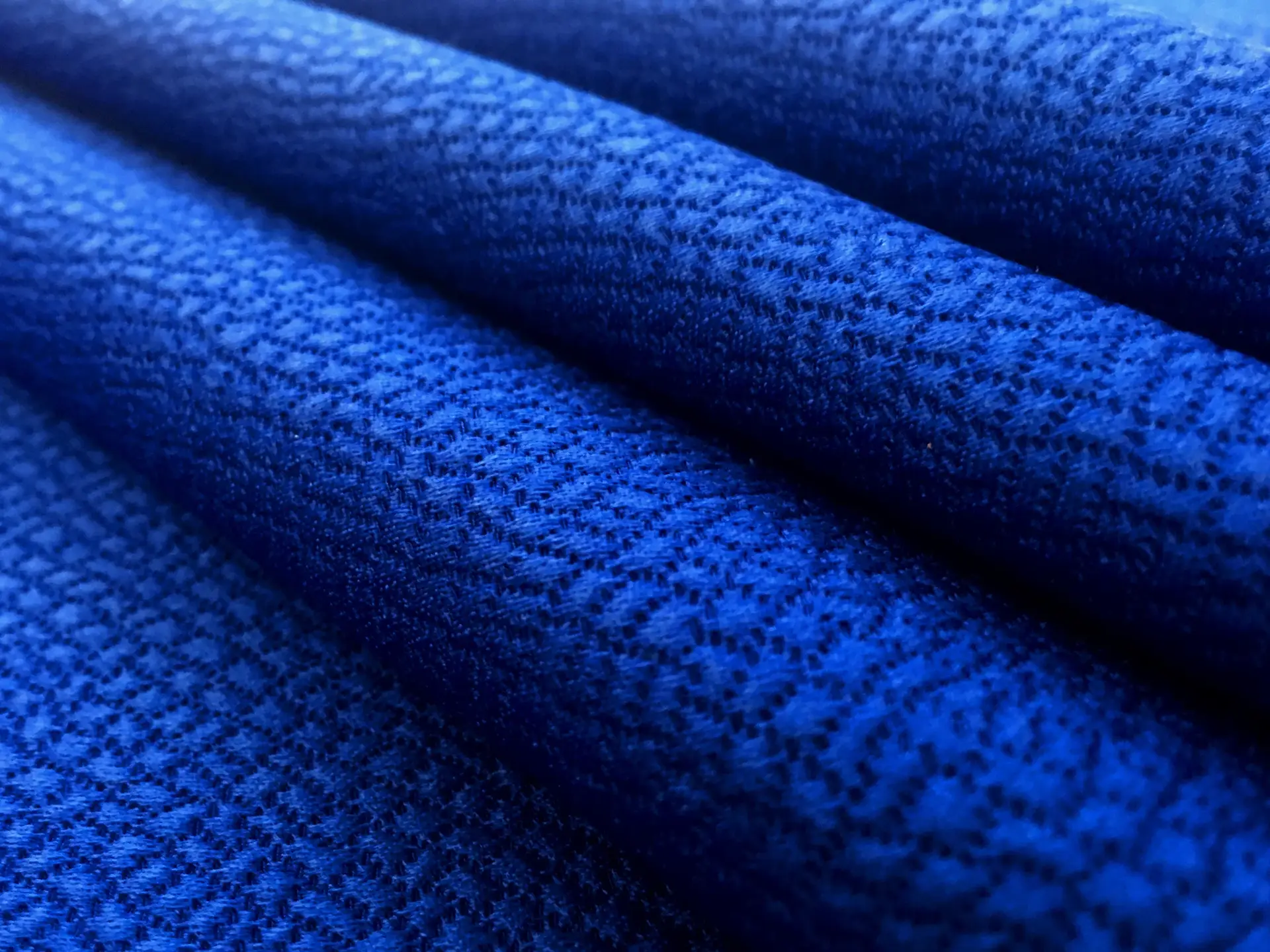 Silk and Wool Hammered Satin in Royal Blue