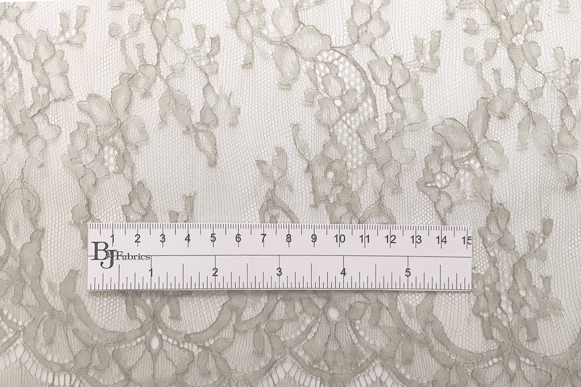 Pure Silk Chantilly Lace in Ash Grey