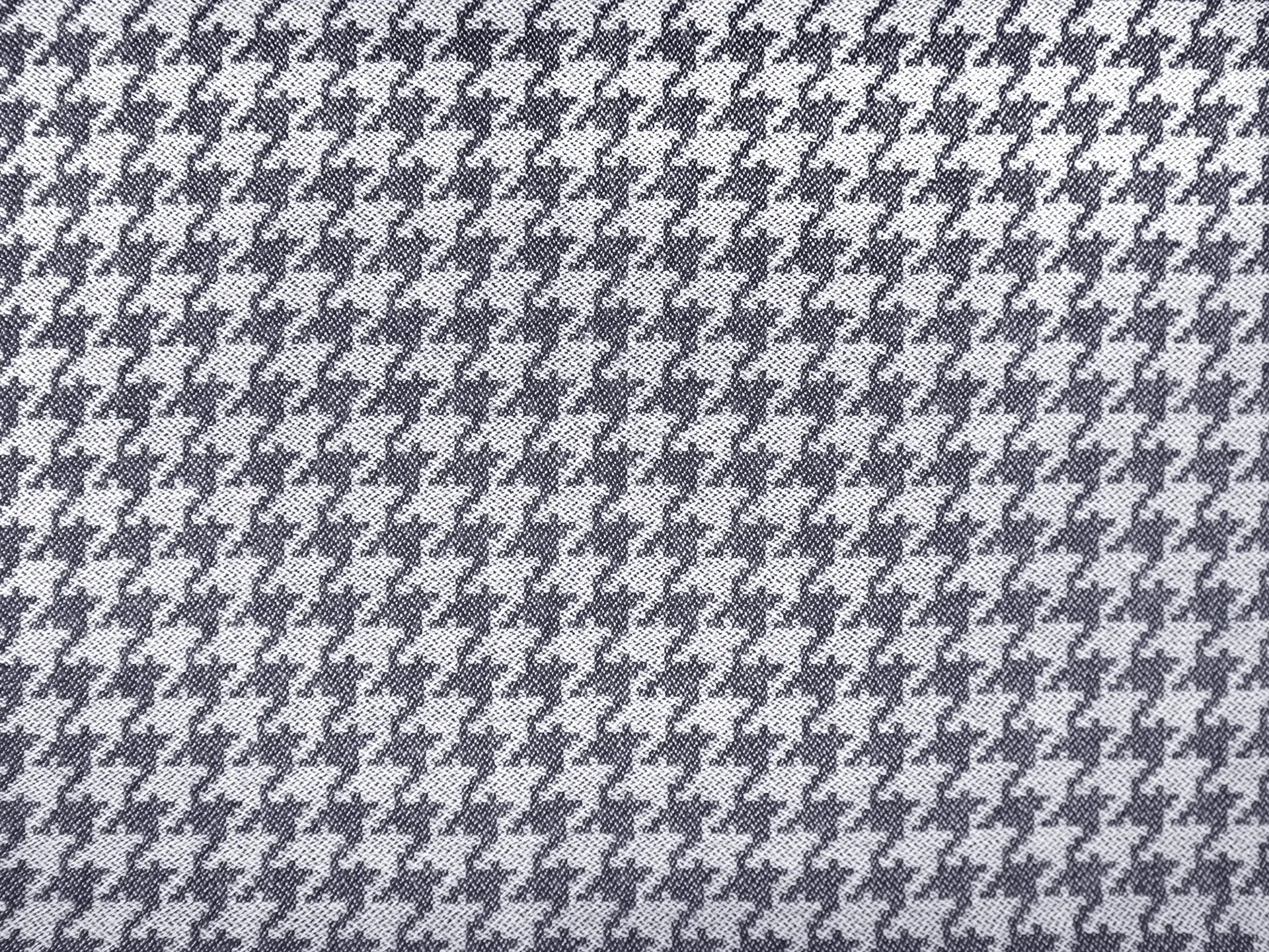 Wool Suiting with Large Houndstooth Repeat in Indigo