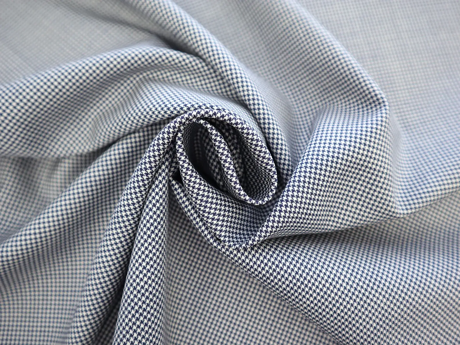 Super 120's Wool Micro Houndstooth in Blue