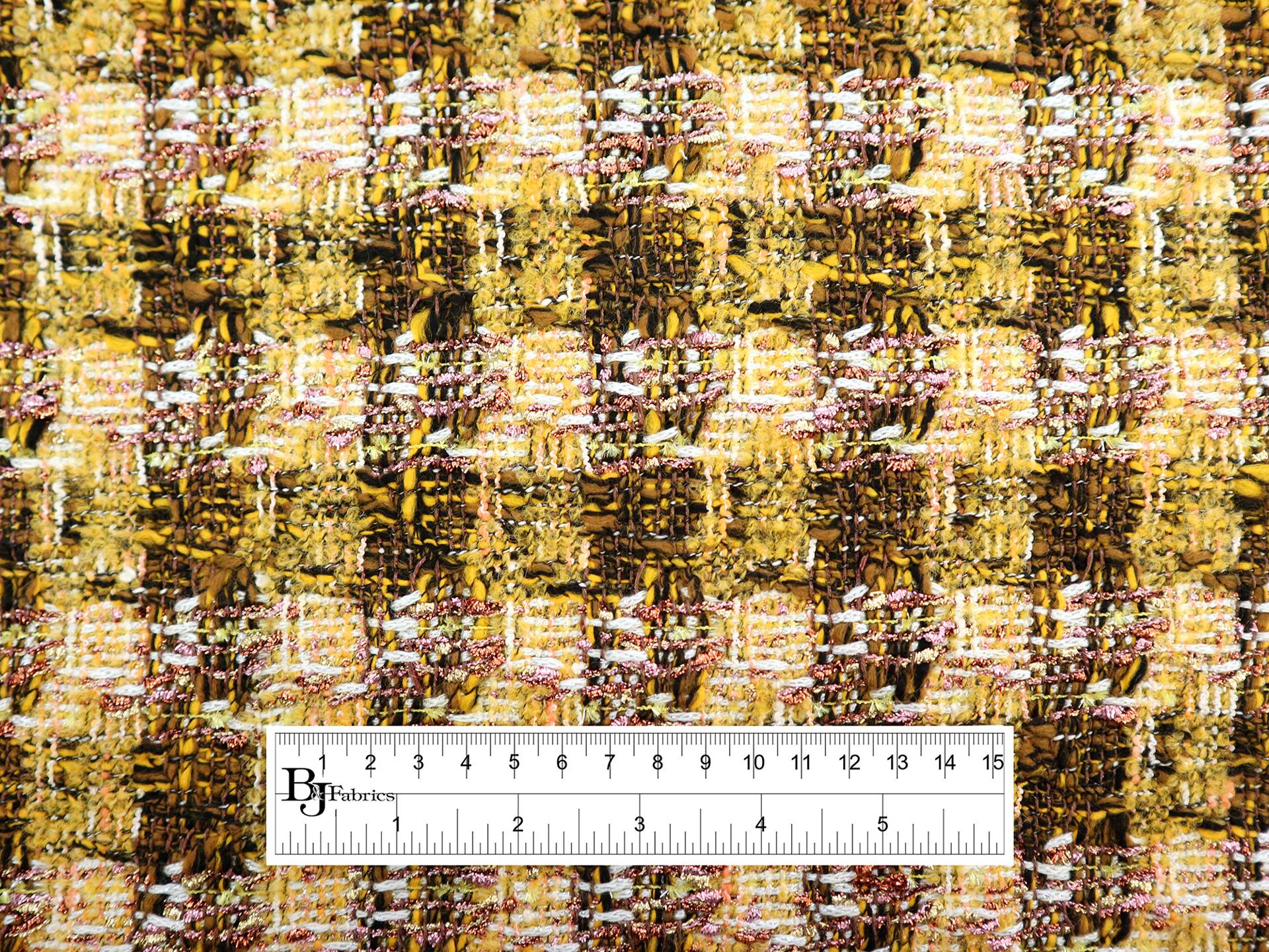 Metallic Tweed in Yellow and Brown