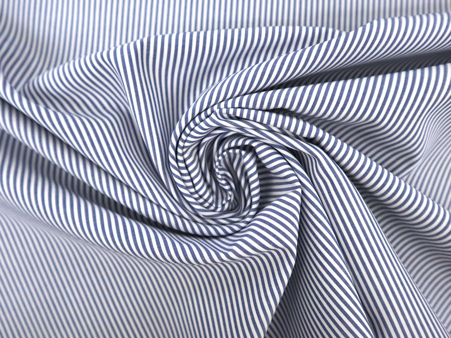 Pima Cotton Shirting Stripe in Indigo