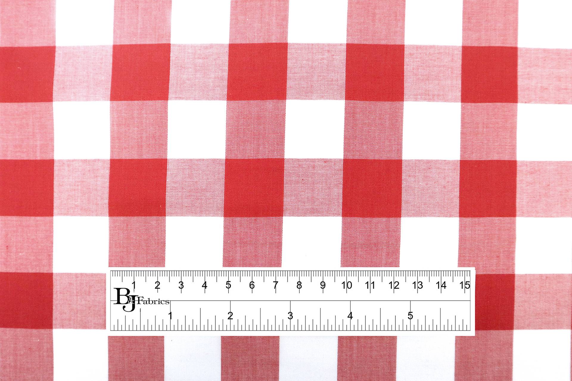 1" Cotton Polyester Gingham in Red