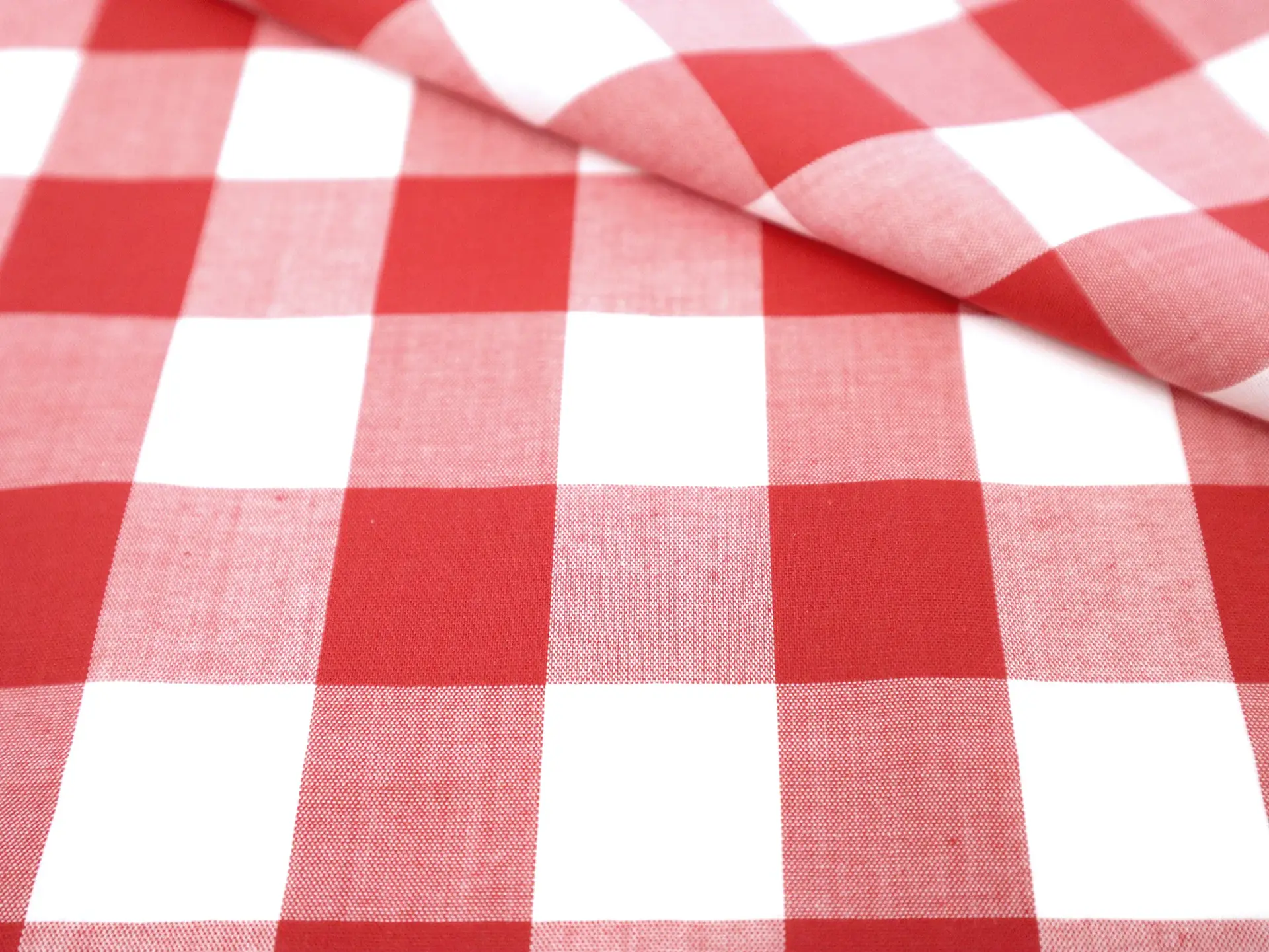 1" Cotton Polyester Gingham in Red