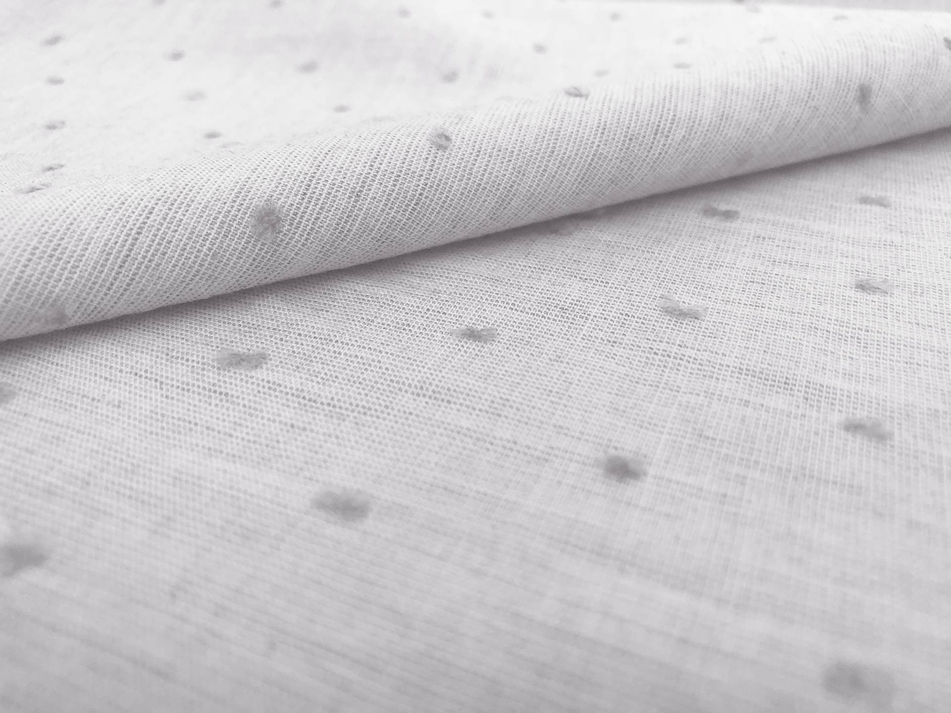 Cotton Swiss Dot in Heather Grey
